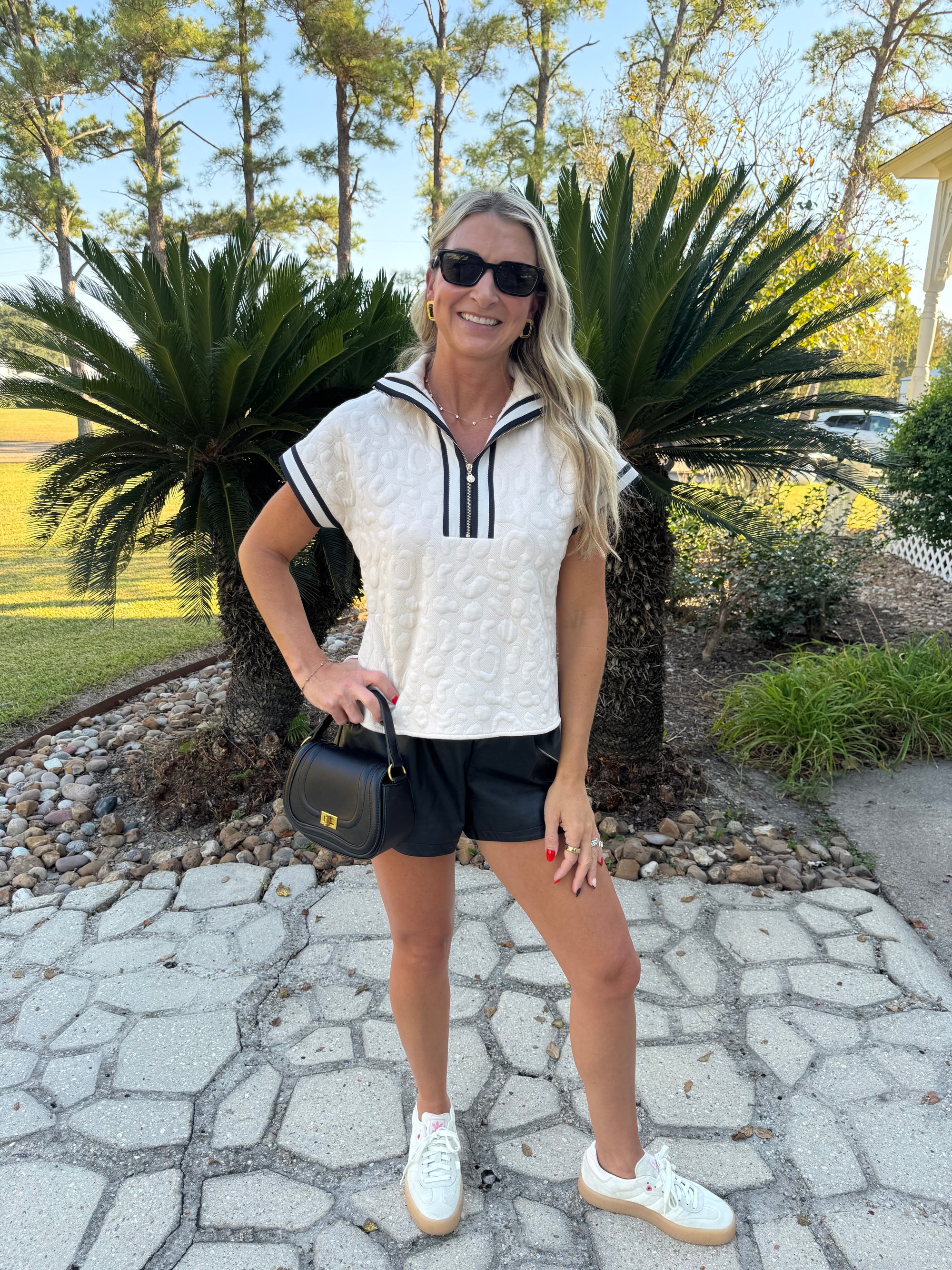 Leopard Half Zip