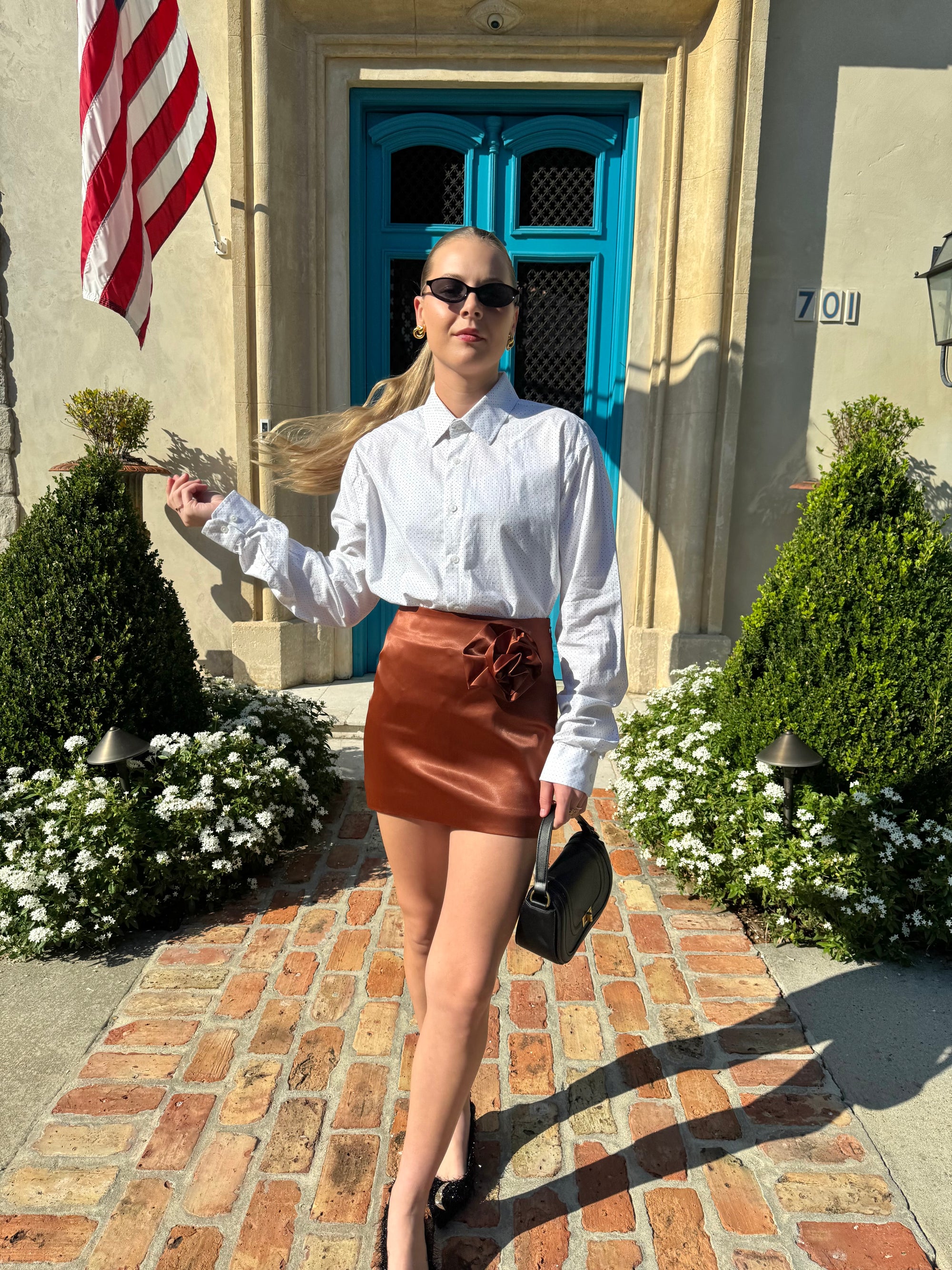 Chocolate Corsage Mini Skirt