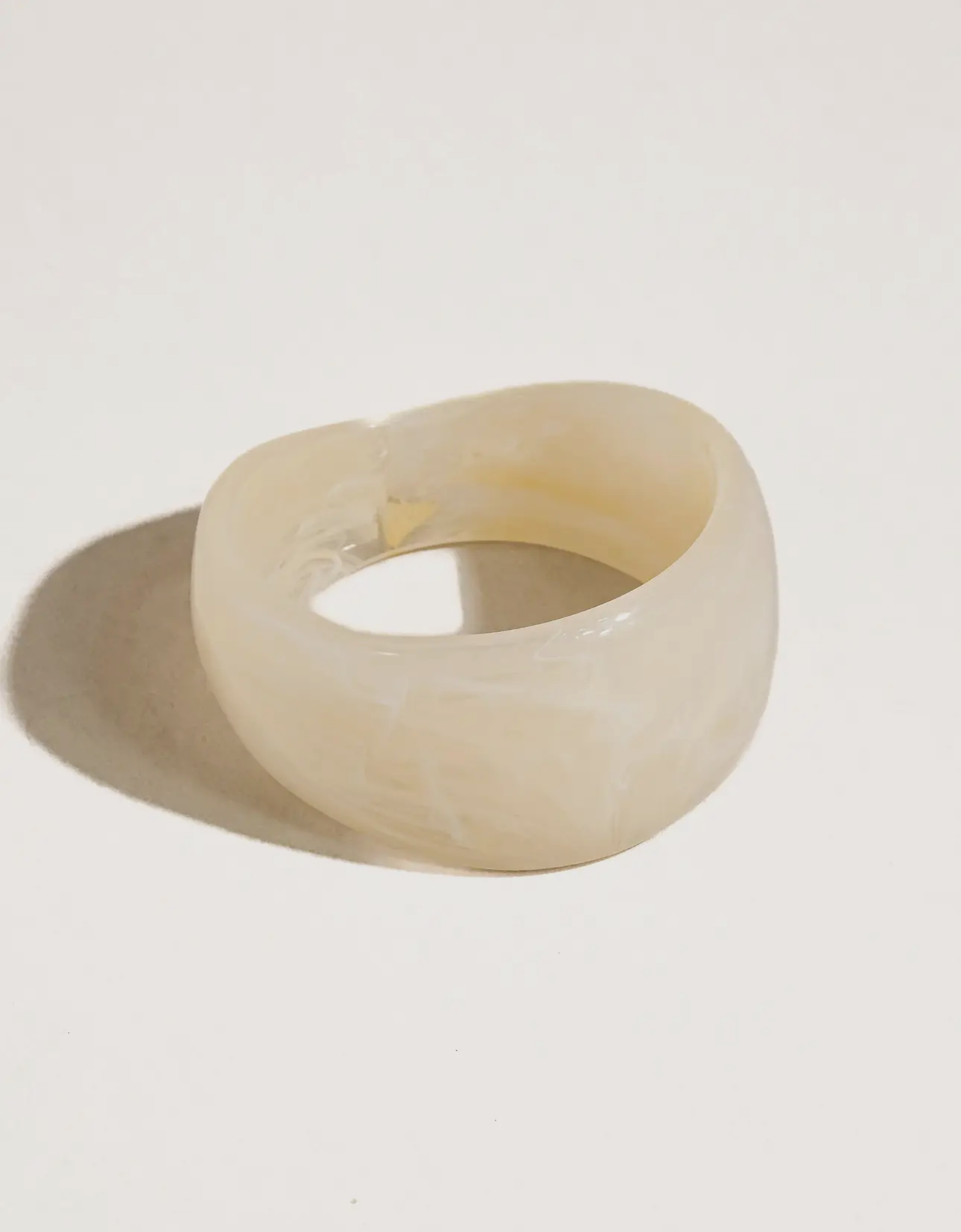 White Caelia Statement Resin Bangle