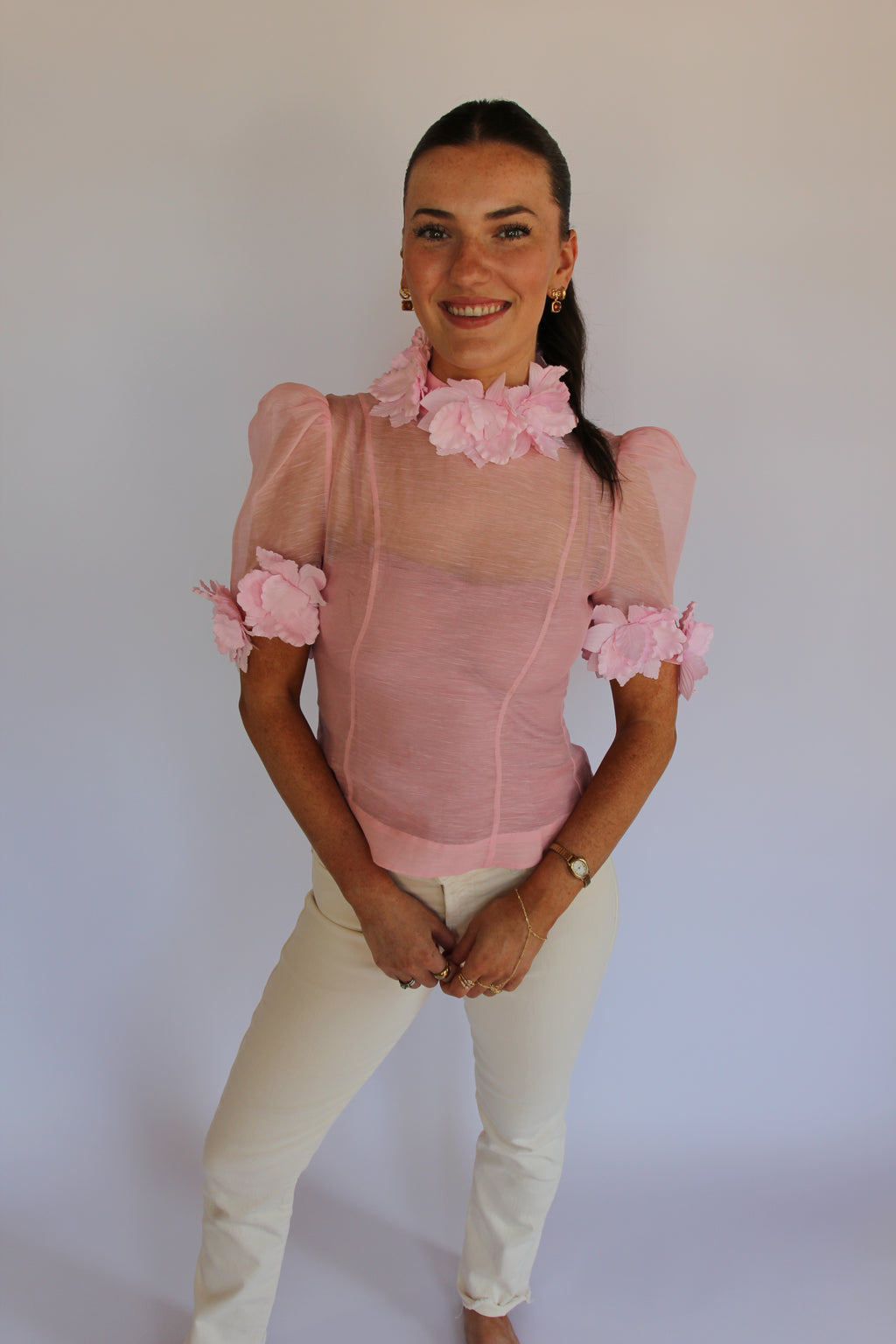 Zimmermann Pink Tide Applique Top