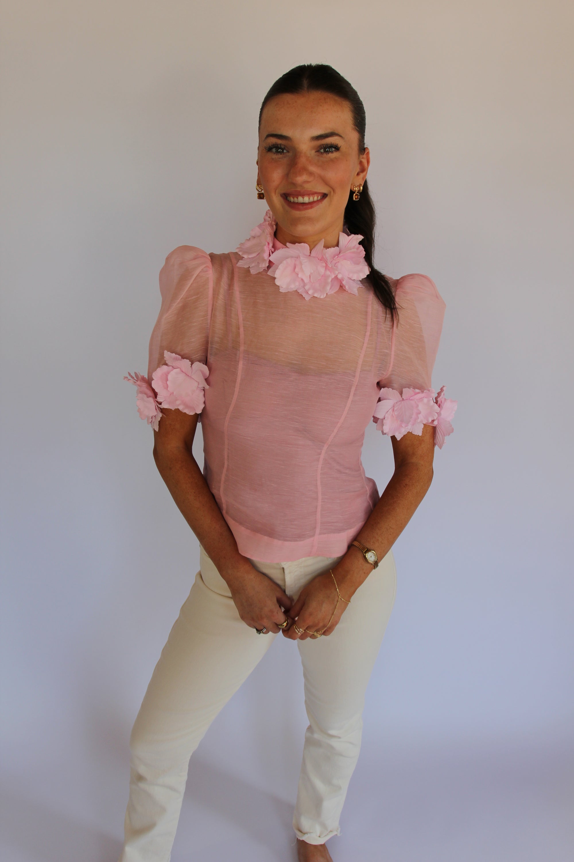 Zimmermann Pink Tide Applique Top