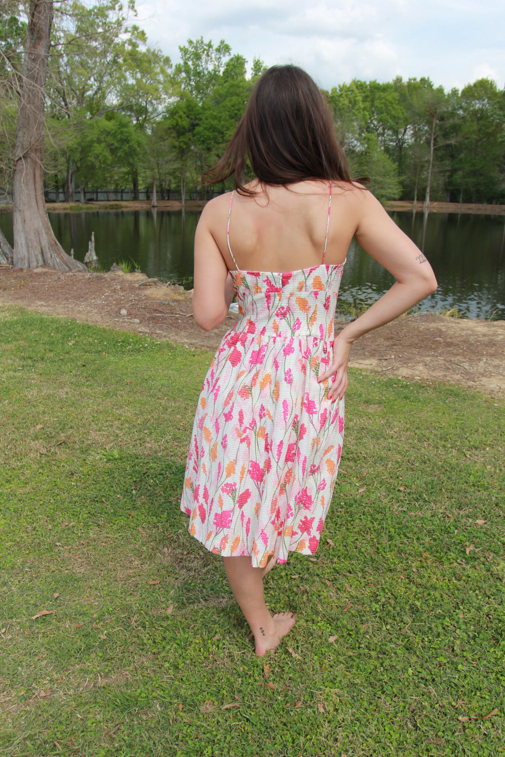 Vintage Carmen Marc Valvo Floral Midi