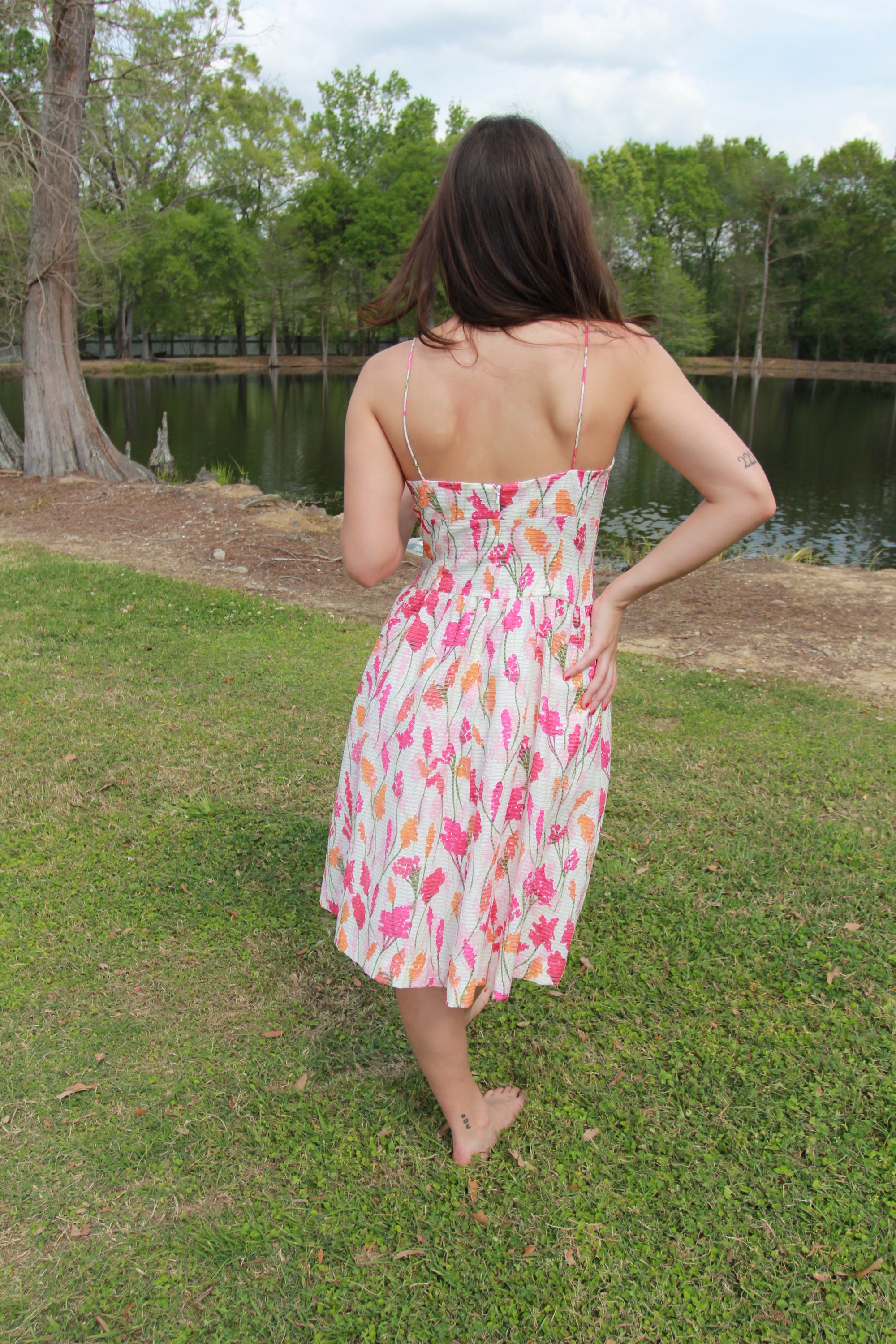 Vintage Carmen Marc Valvo Floral Midi