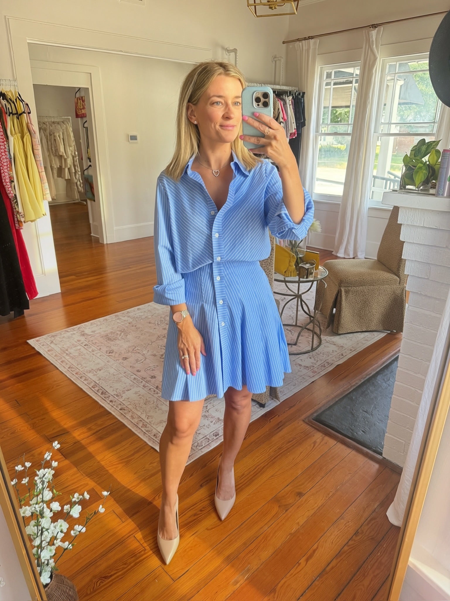 Karina Grimaldi Blair Pinstripe Mini Dress