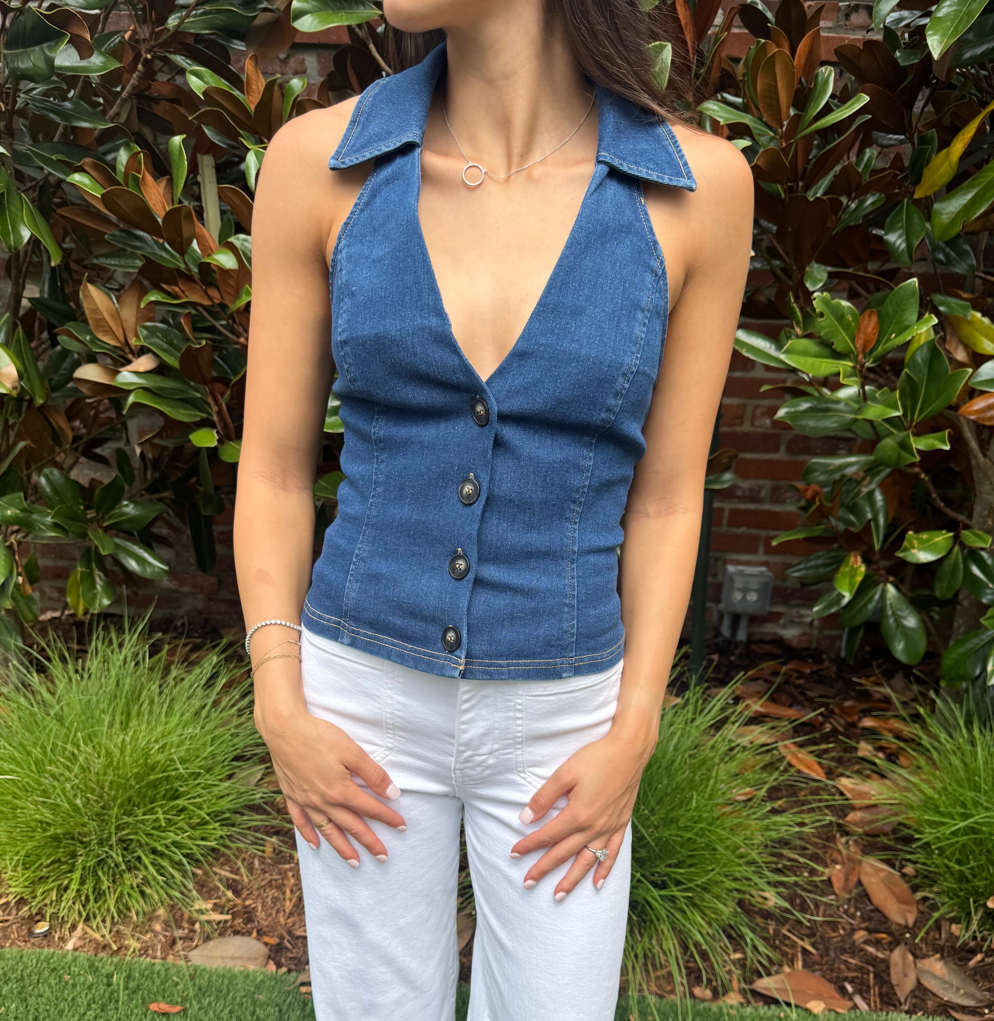 Denim Halter Top