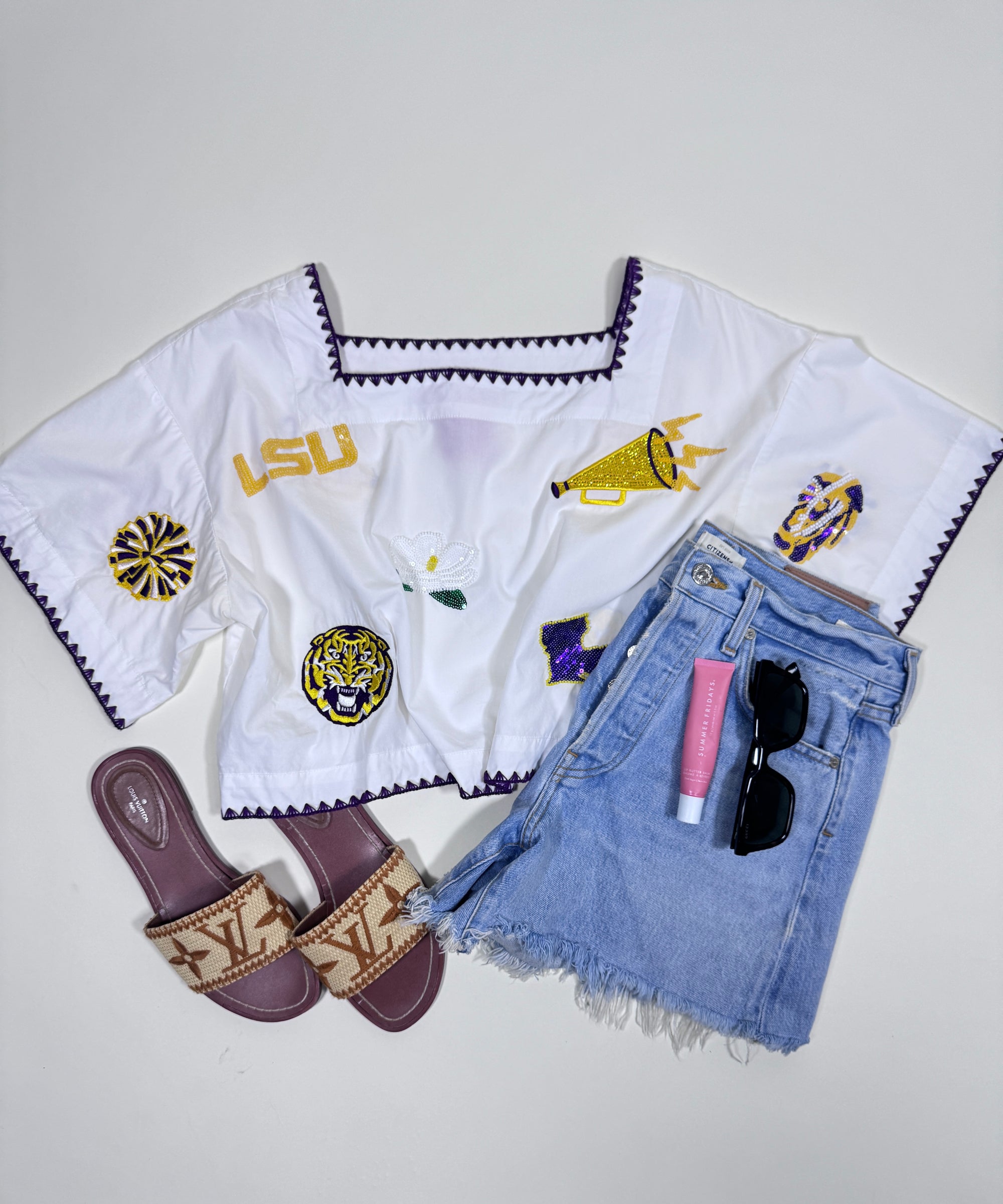 QOS LSU Square Neck Top