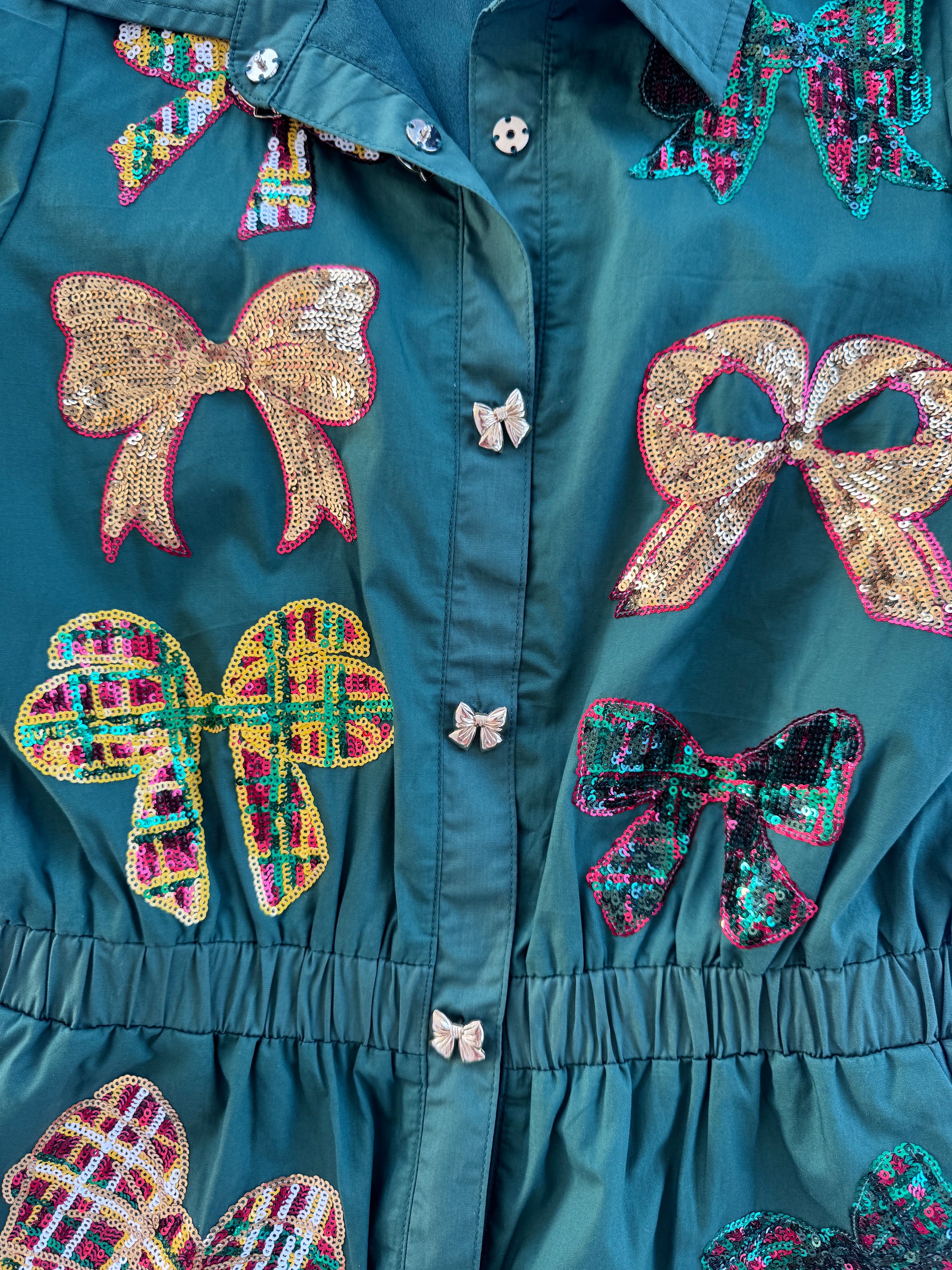 QOS Christmas Bow Romper