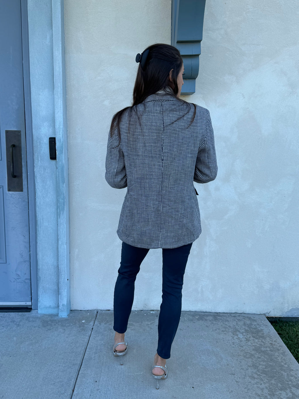 Lauren Ralph Lauren Navy Houndstooth Blazer