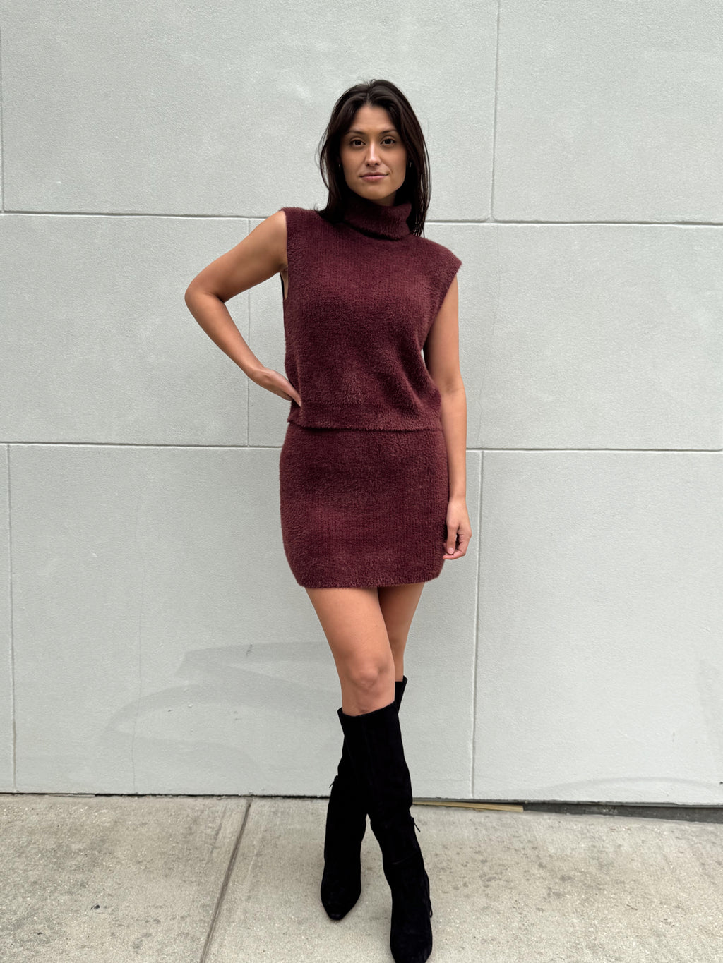 Burgundy Mini Skirt