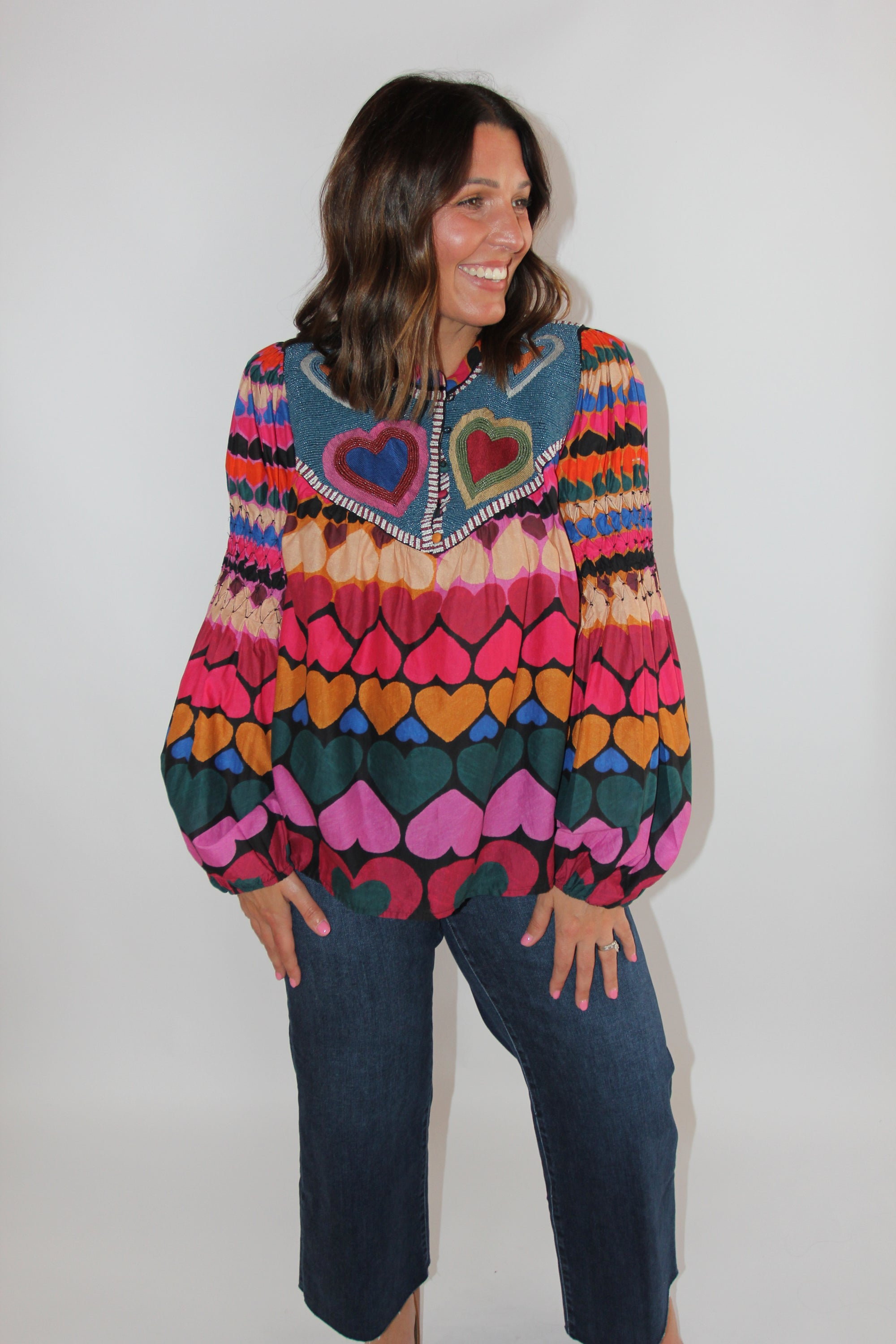 Farm Rio Full of Hearts Top