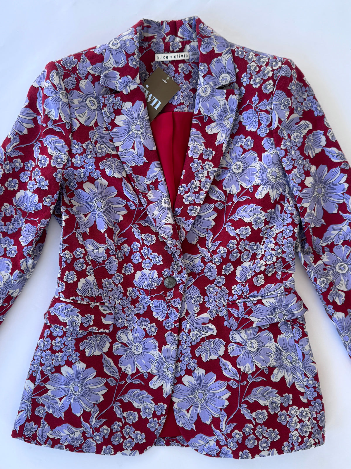 Alice + Olivia Macey Ruby Floral Jacquard Blazer