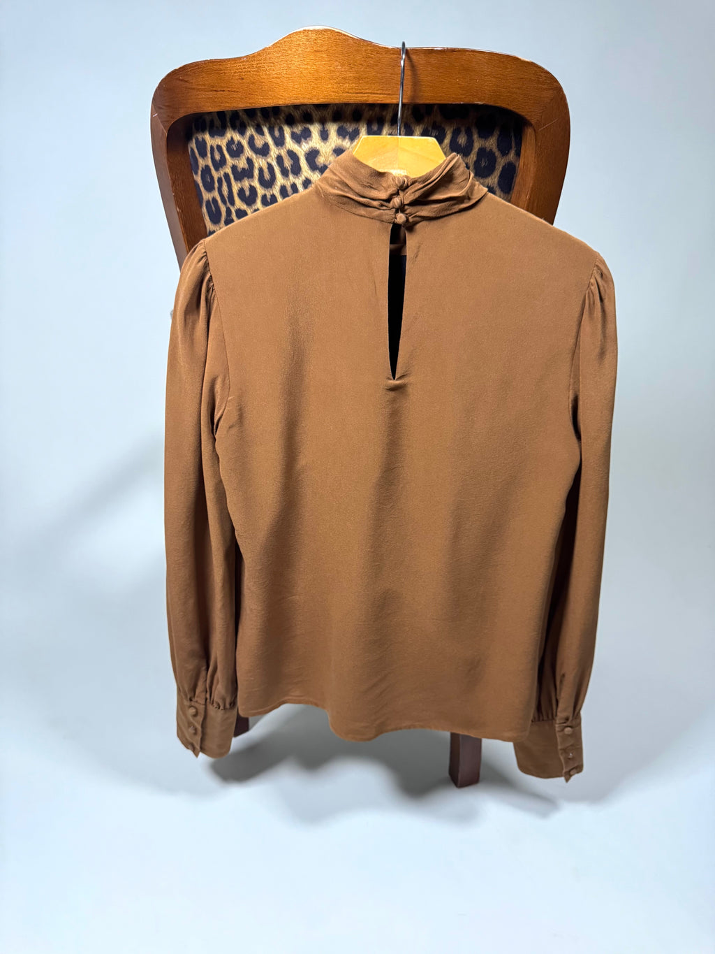 Brown High Neck Blouse