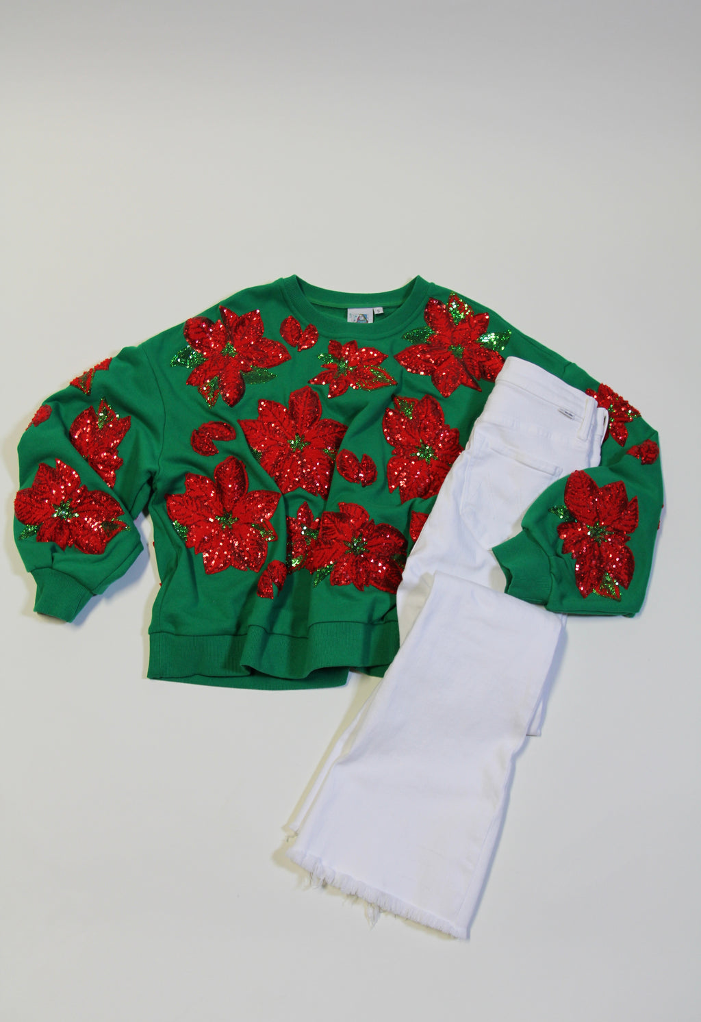 QOS Christmas Poinsettia Sweatshirt