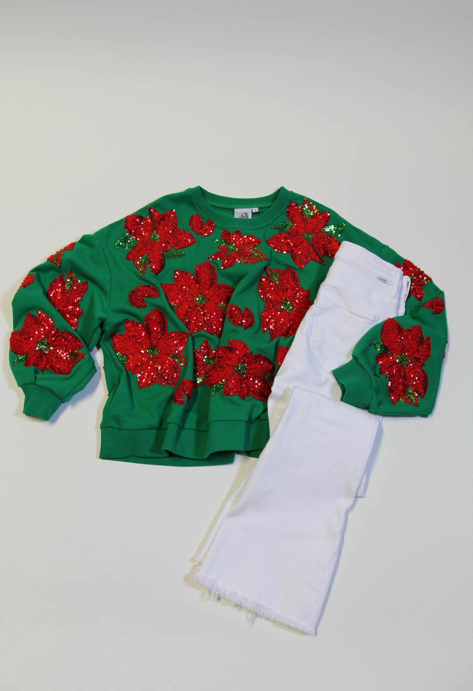 QOS Christmas Poinsettia Sweatshirt