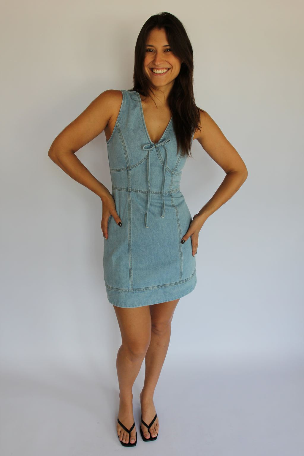 Sleeveless Denim Mini Dress