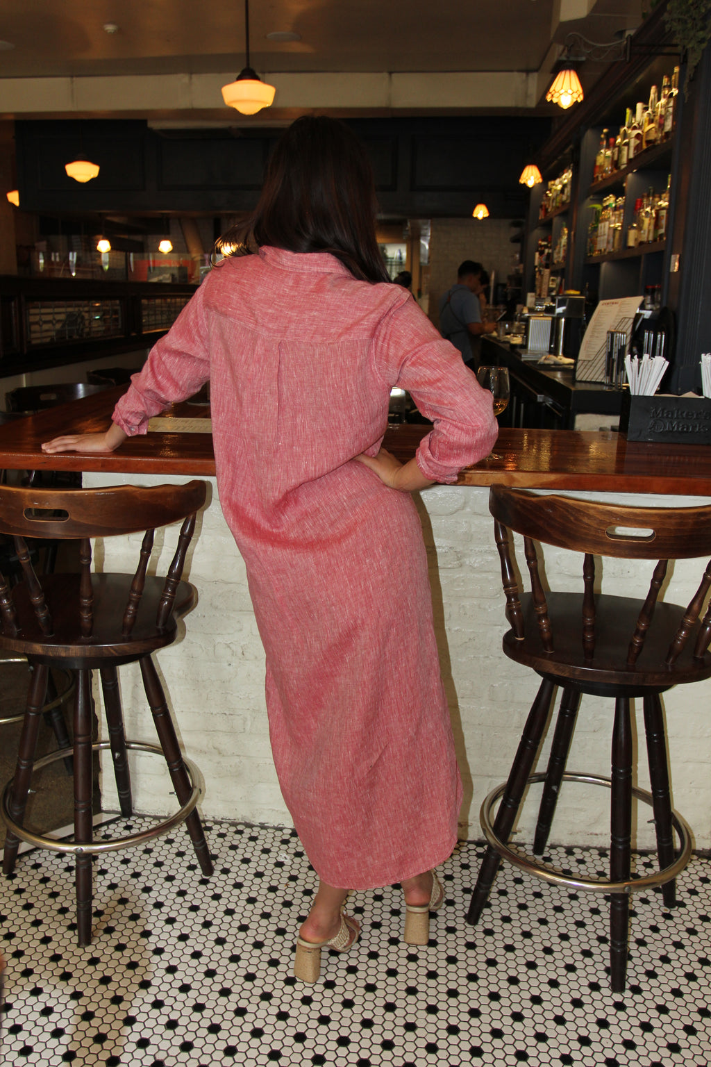 Frank & Eileen - Rory Red Linen Maxi