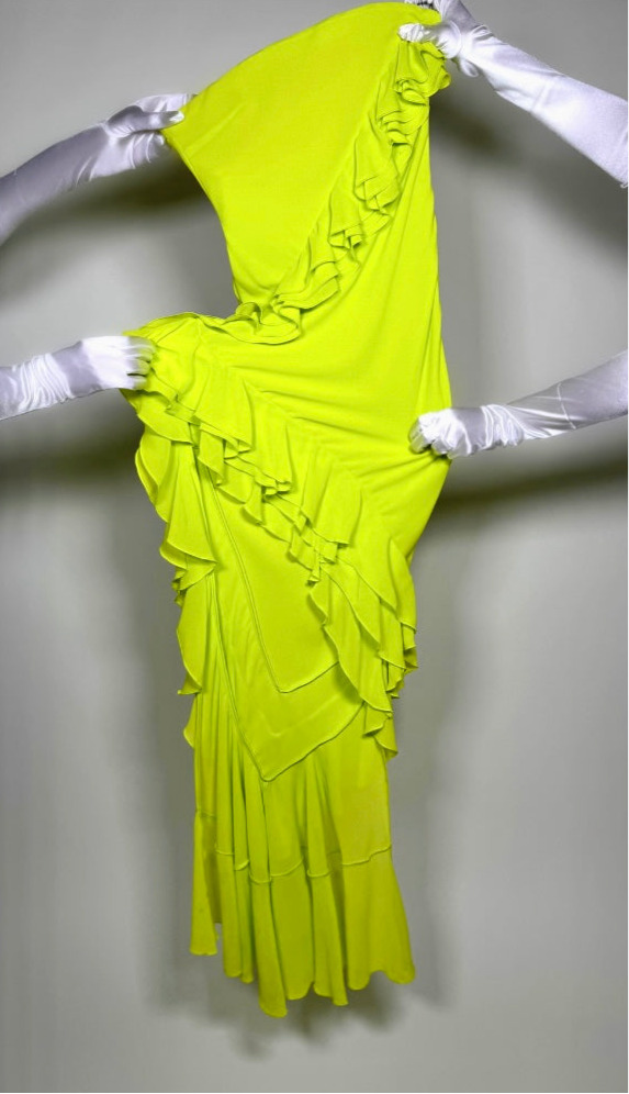 Nehna hi-low dress in Chartreuse