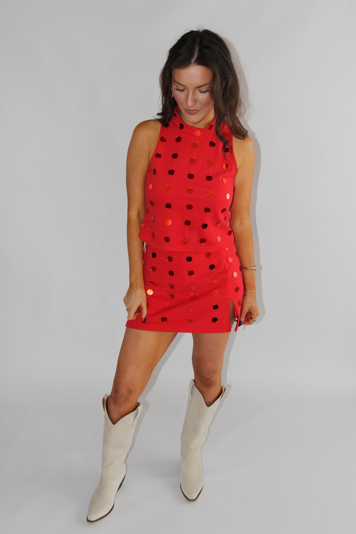 Queen of Sparkles Red Polka Dot Set