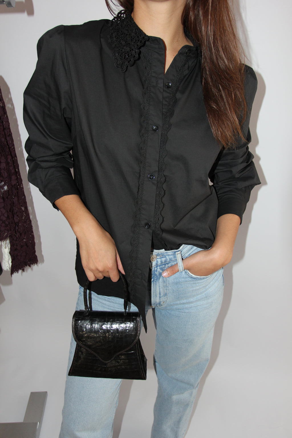 IWN Victorian Button Down - Black