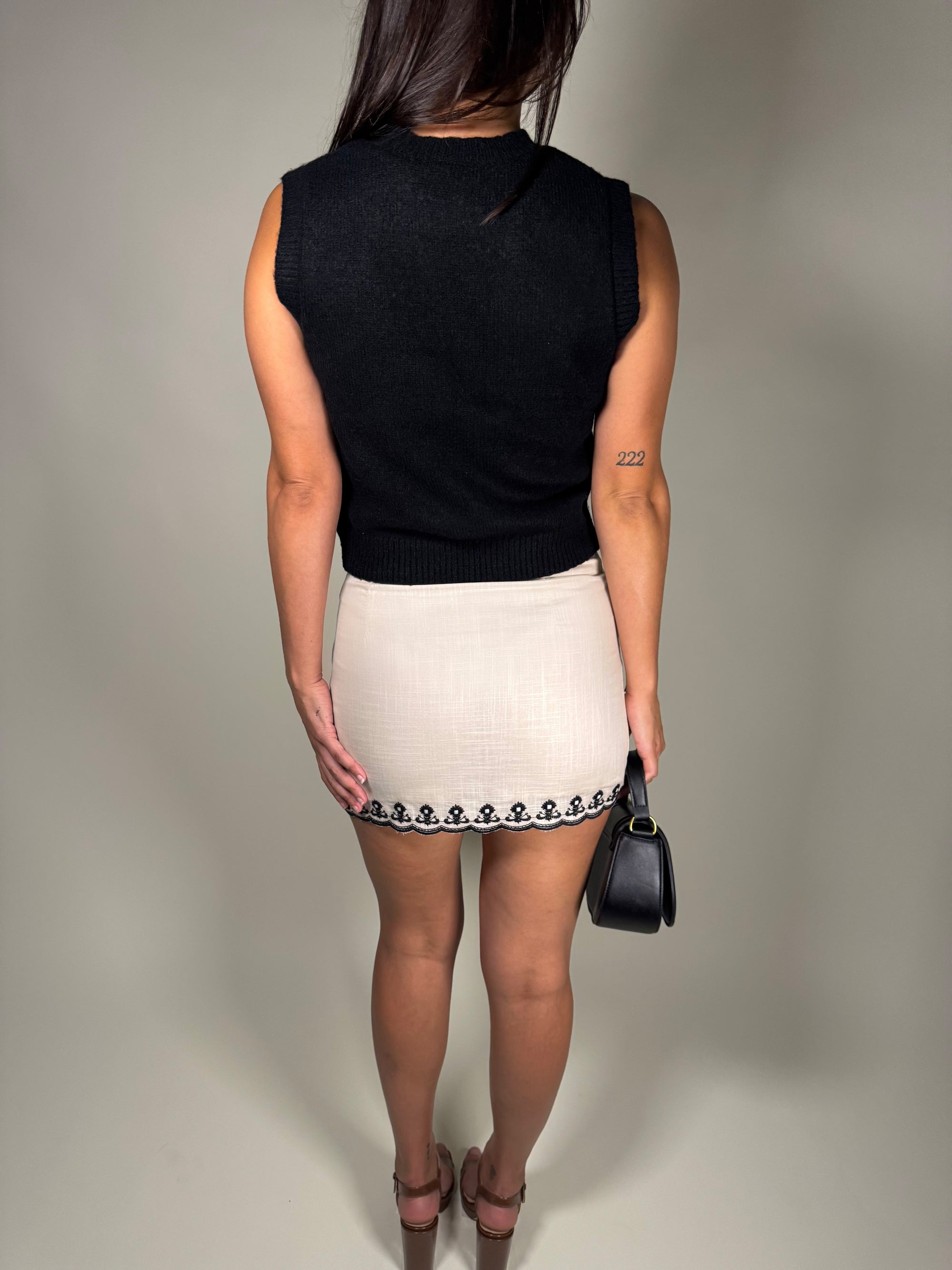 Embroidered Mini Skirt