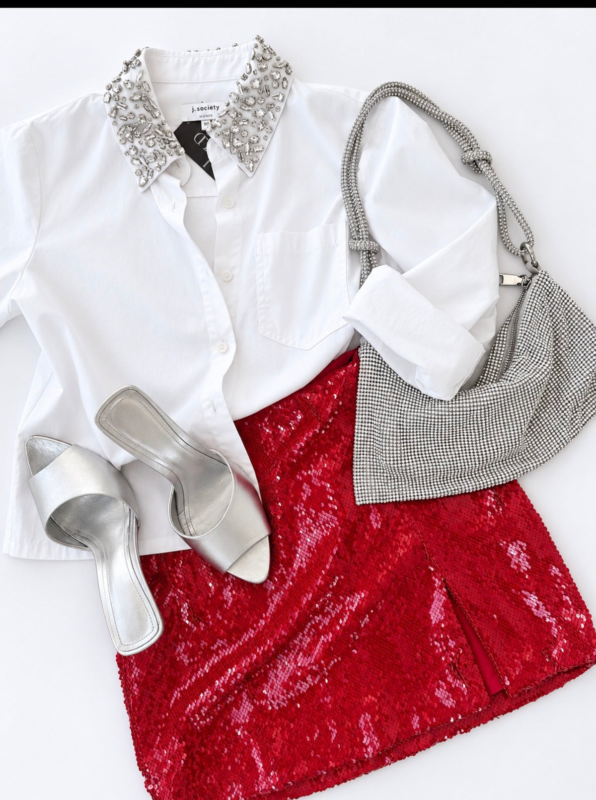 Amanda Uprichard Red Sequin Skirt