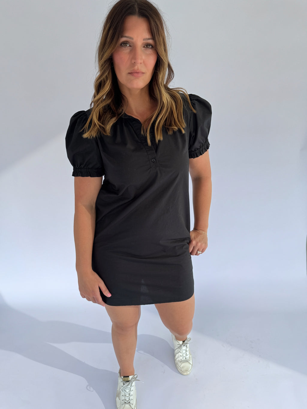 Sundays Black Puff Sleeve Mini