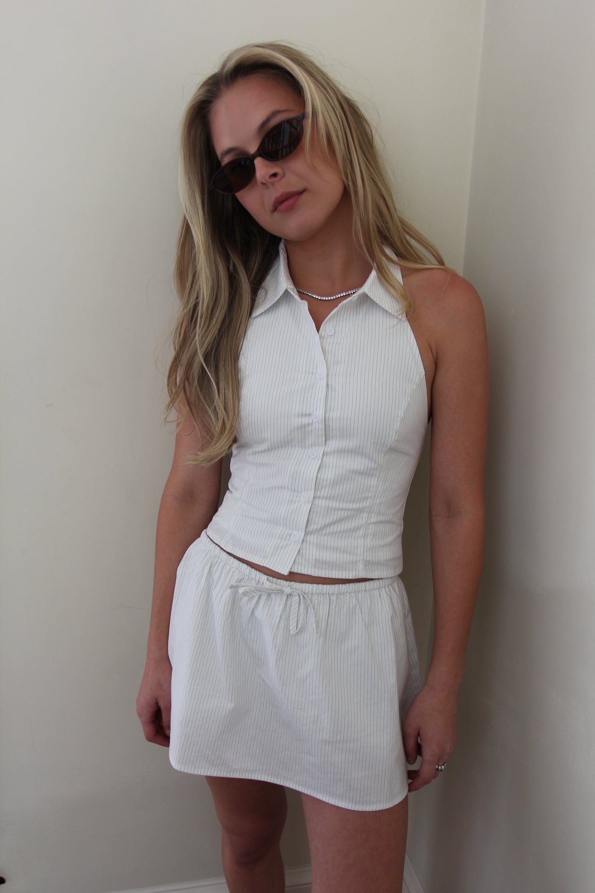 Pinstripe Halter Top