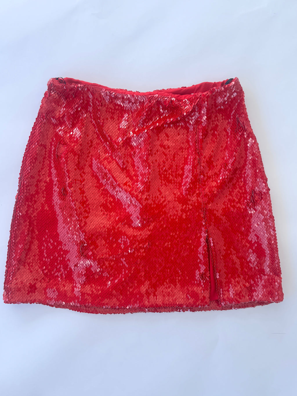 Amanda Uprichard Red Sequin Skirt