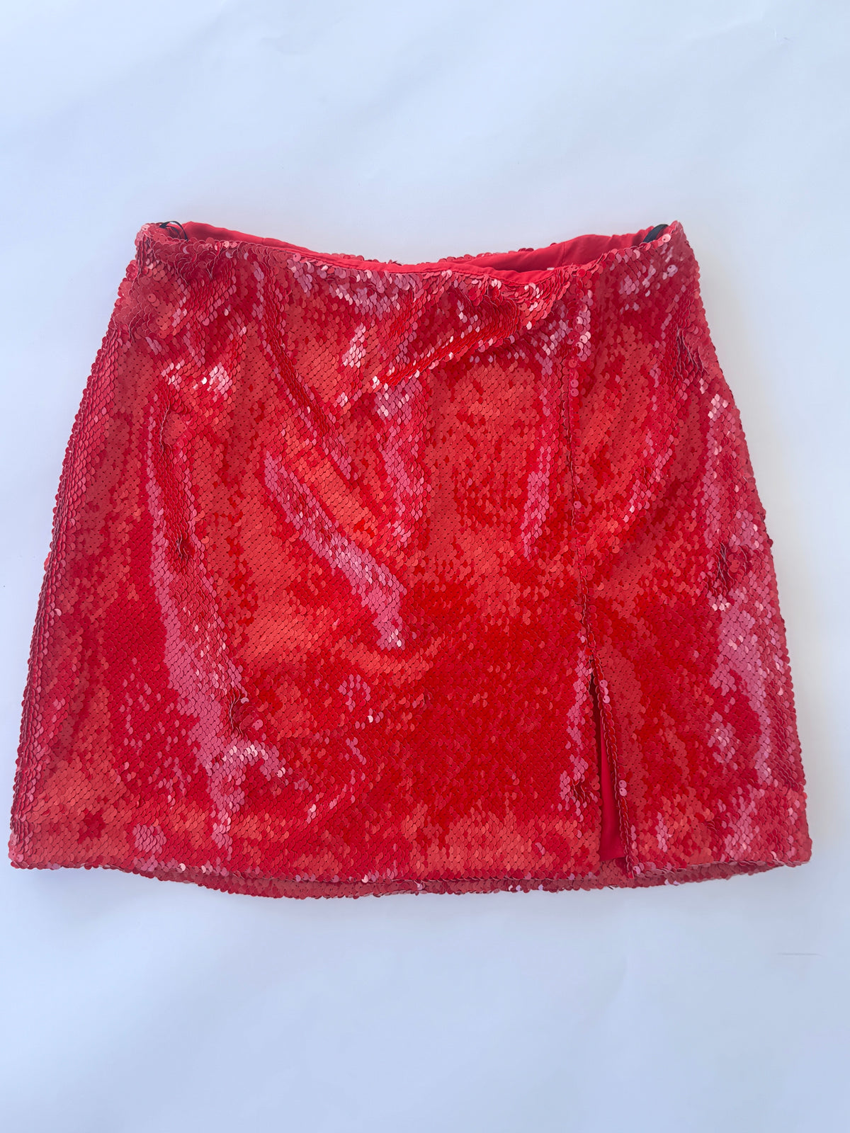 Amanda Uprichard Red Sequin Skirt