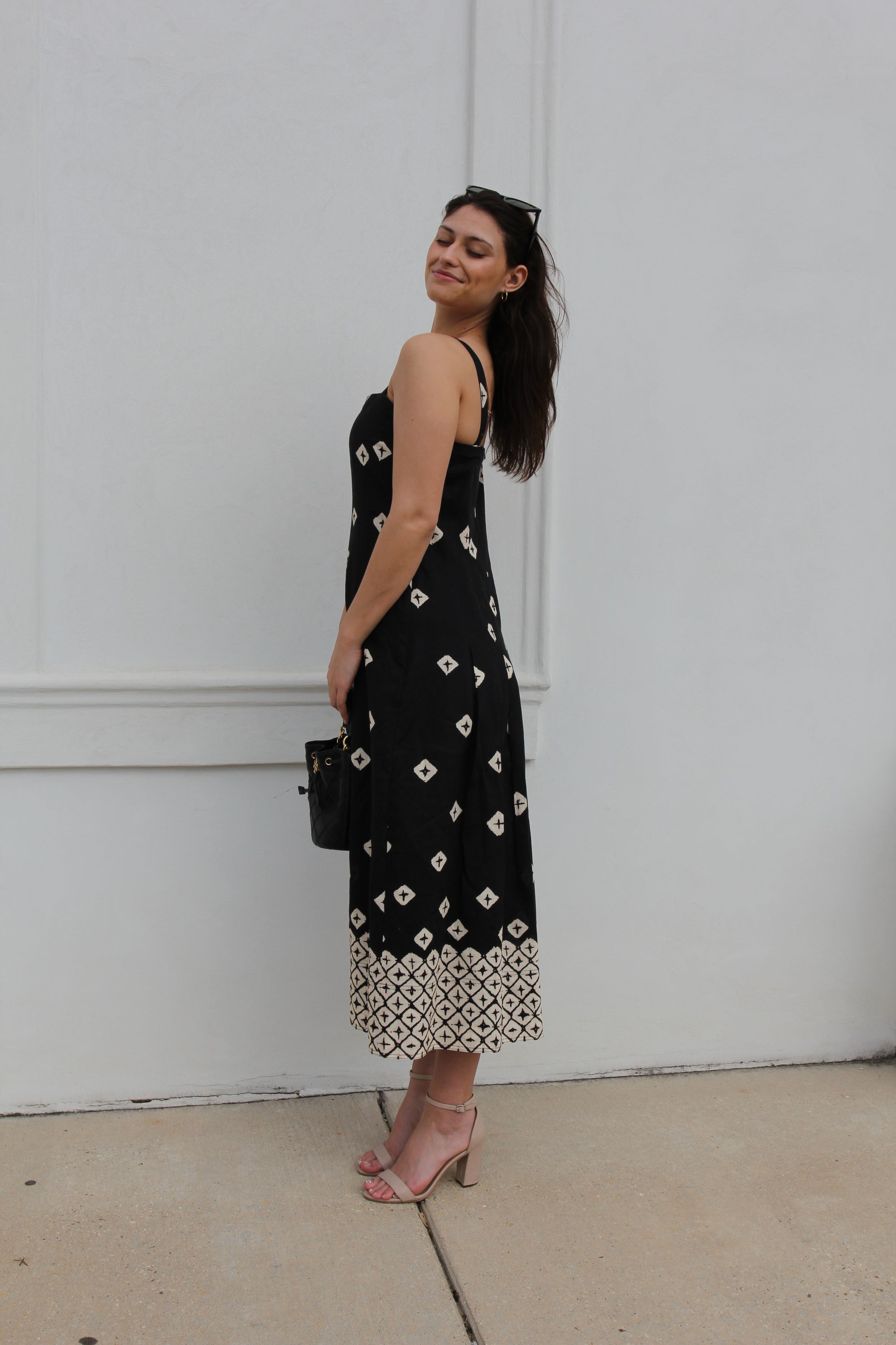 Marie Oliver Dixon Square Neck Linen Midi Dress