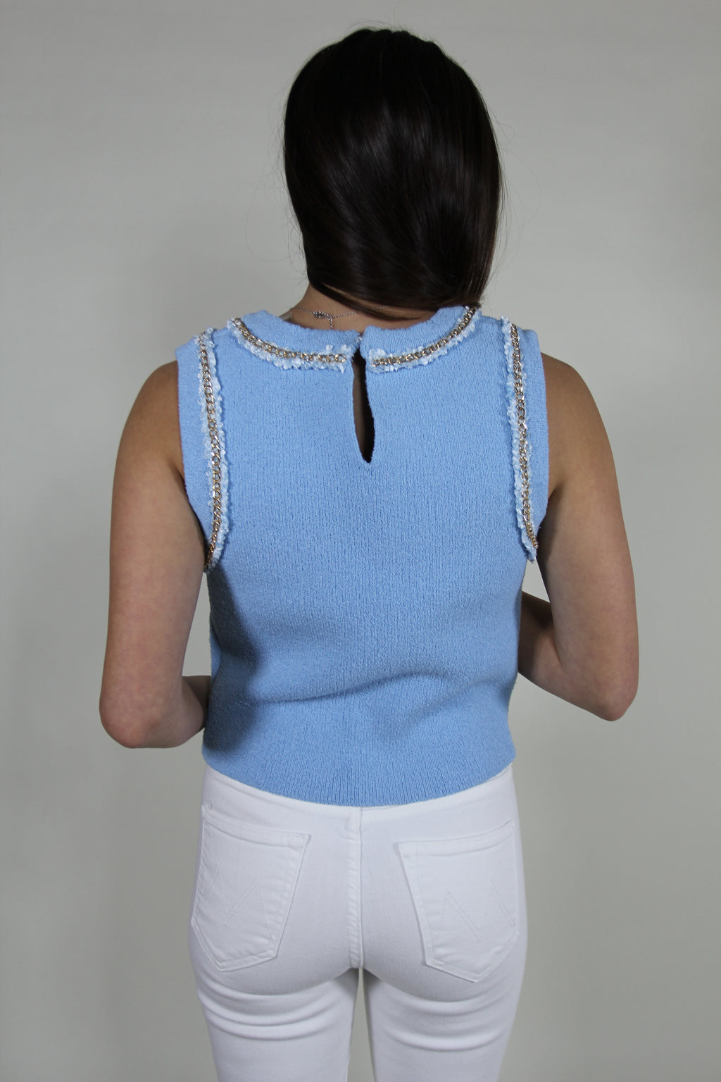 NWT Blue Chain Knit Sweater Vest