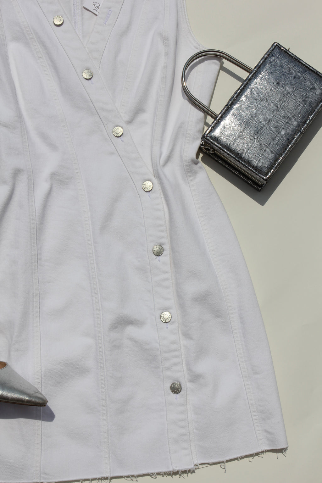 Rails White Strand Denim Dress