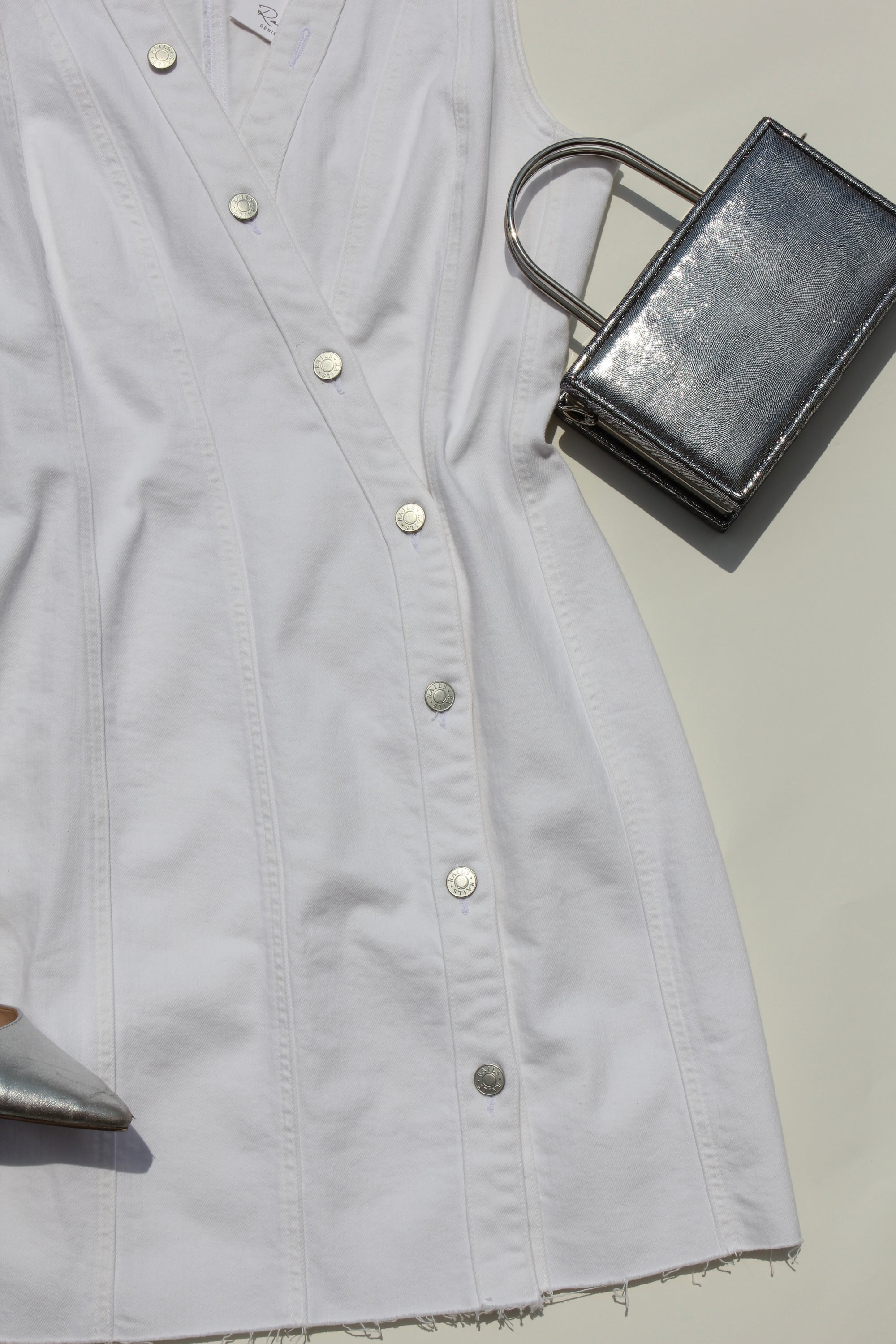 Rails White Strand Denim Dress