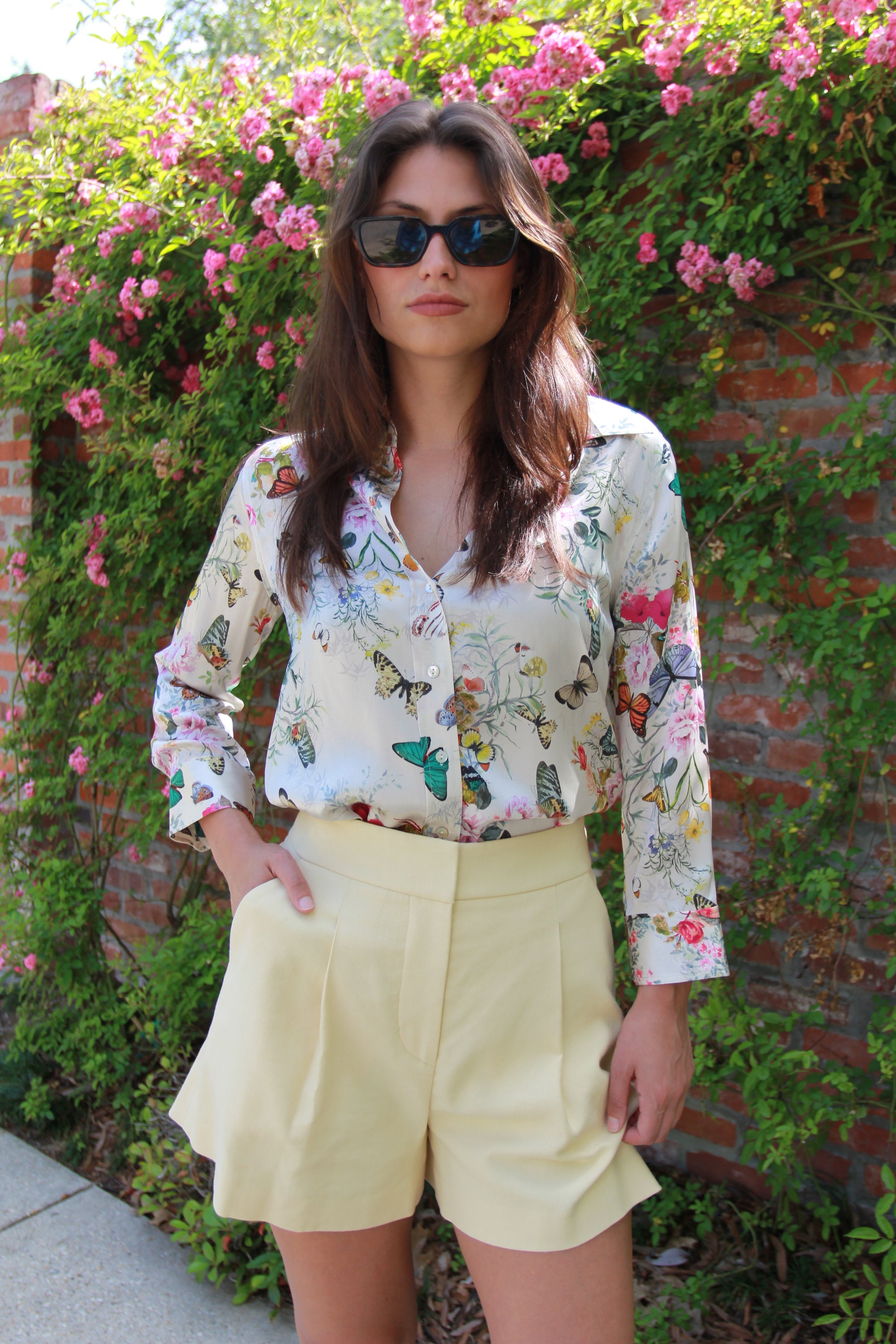 L’agence Dani Silk 3/4 Sleeve Shirt