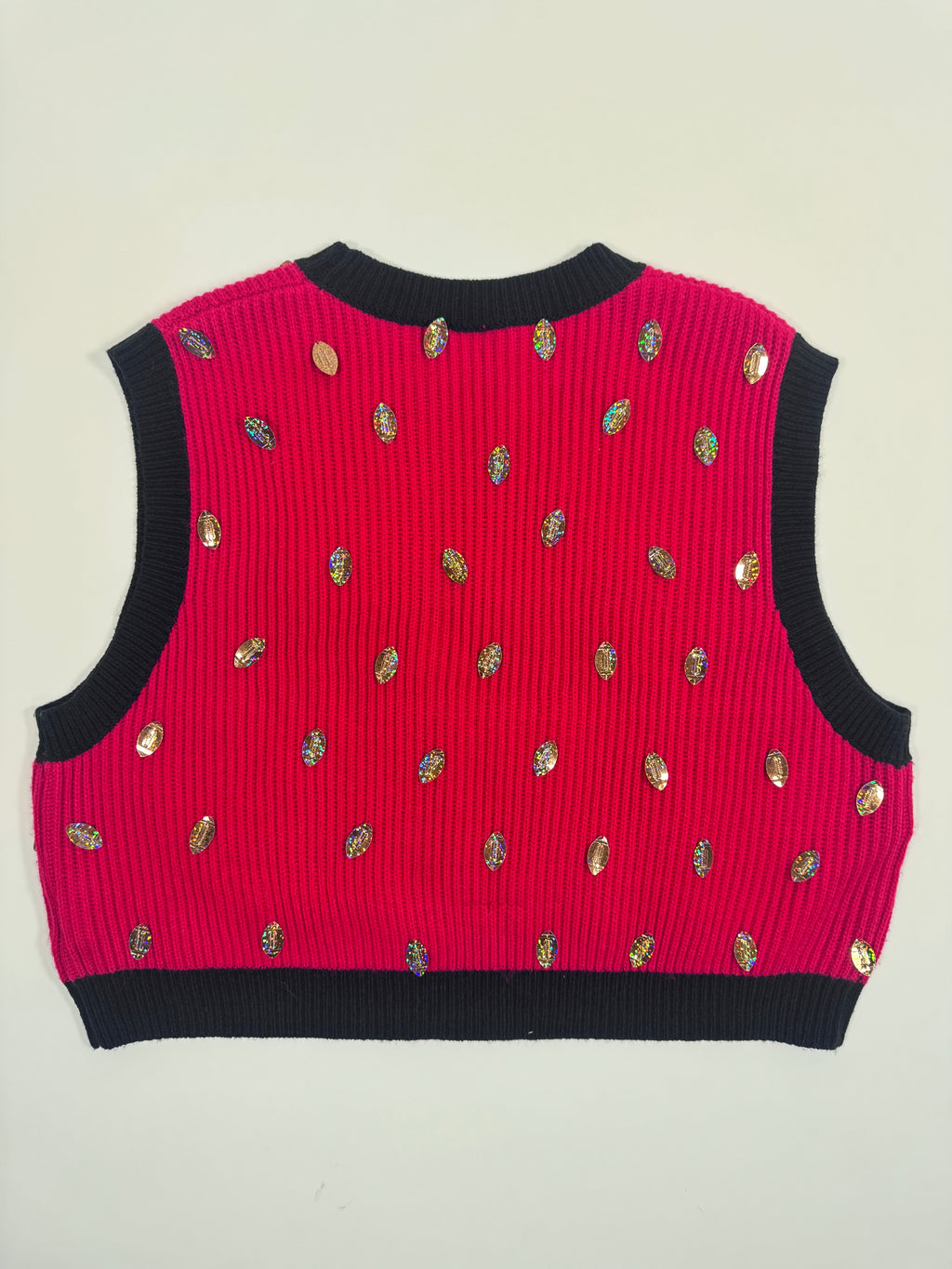 New With Tags- QOS Down Set Sparkle Red and Black Vest