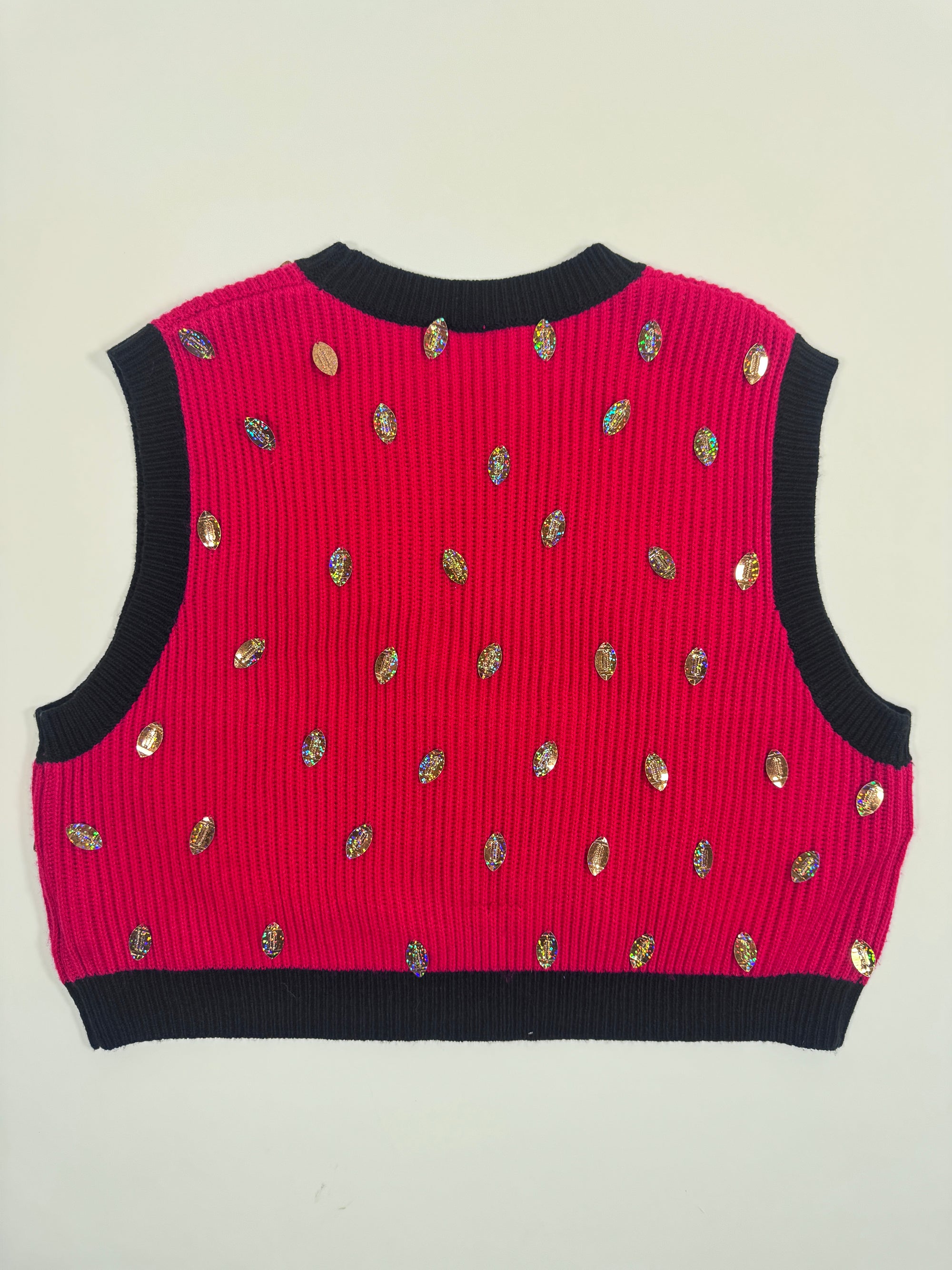 New With Tags- QOS Down Set Sparkle Red and Black Vest