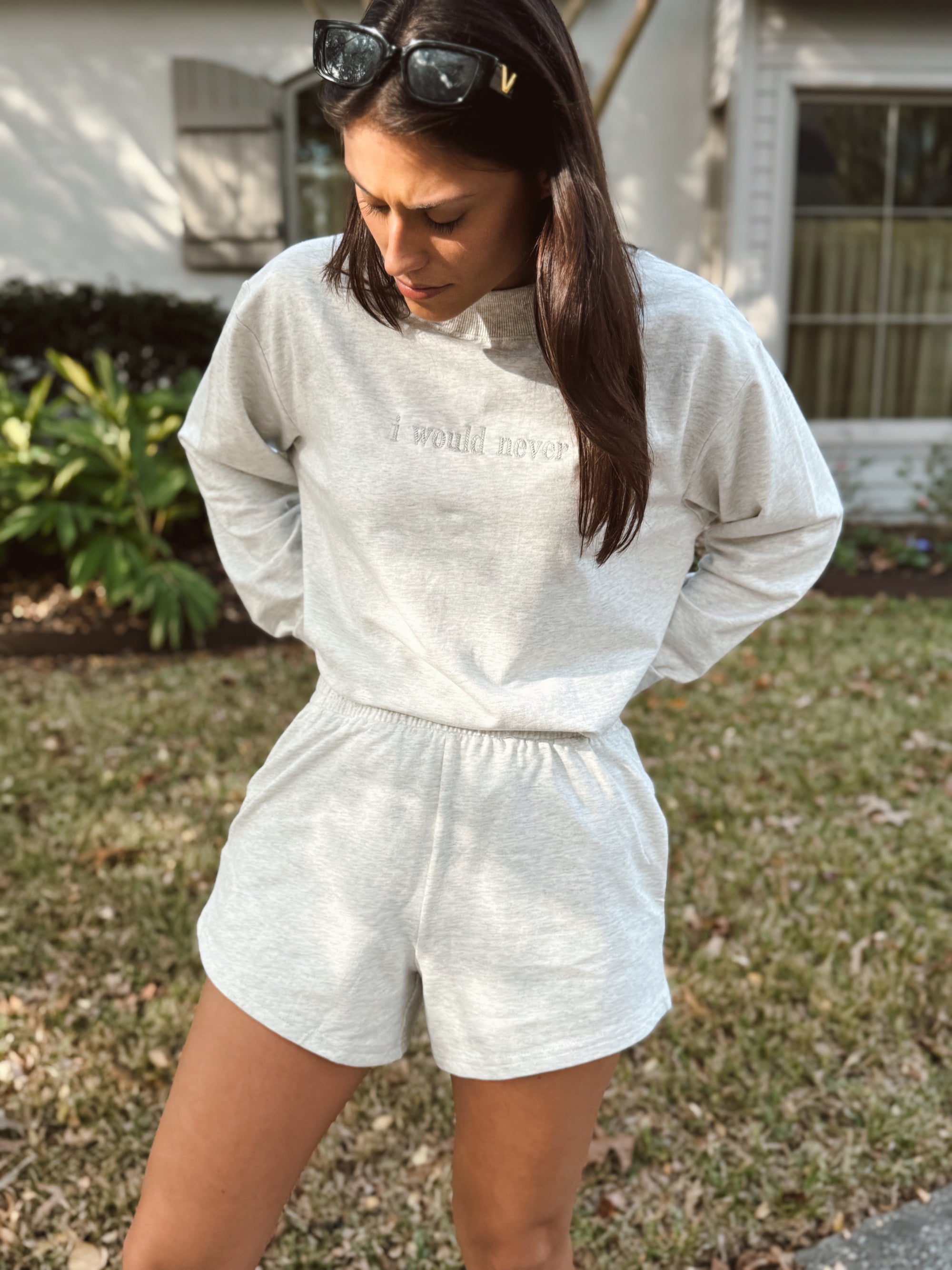 I Would Never Sweatshirt Set