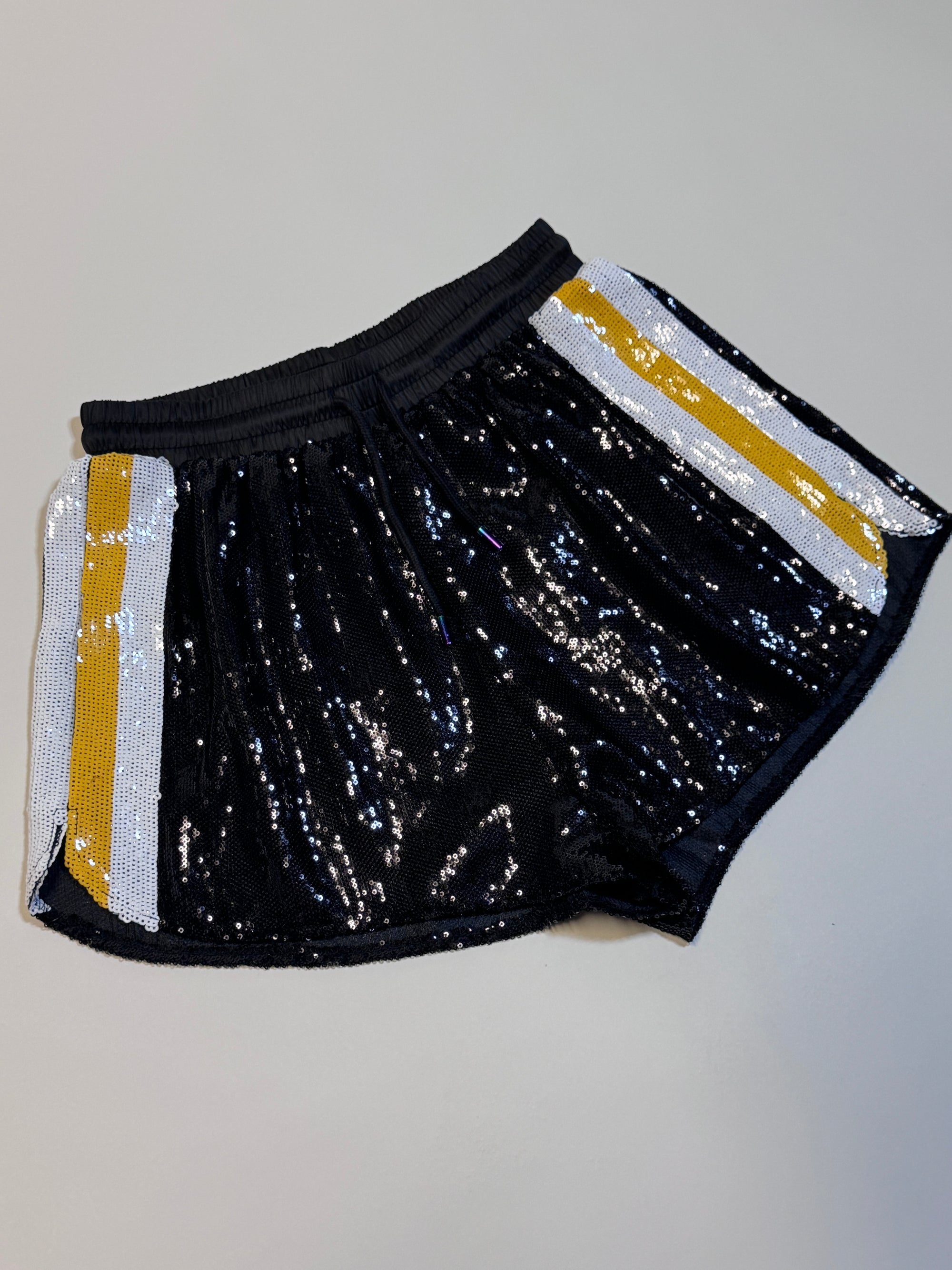 QOS Black Sequin Shorts