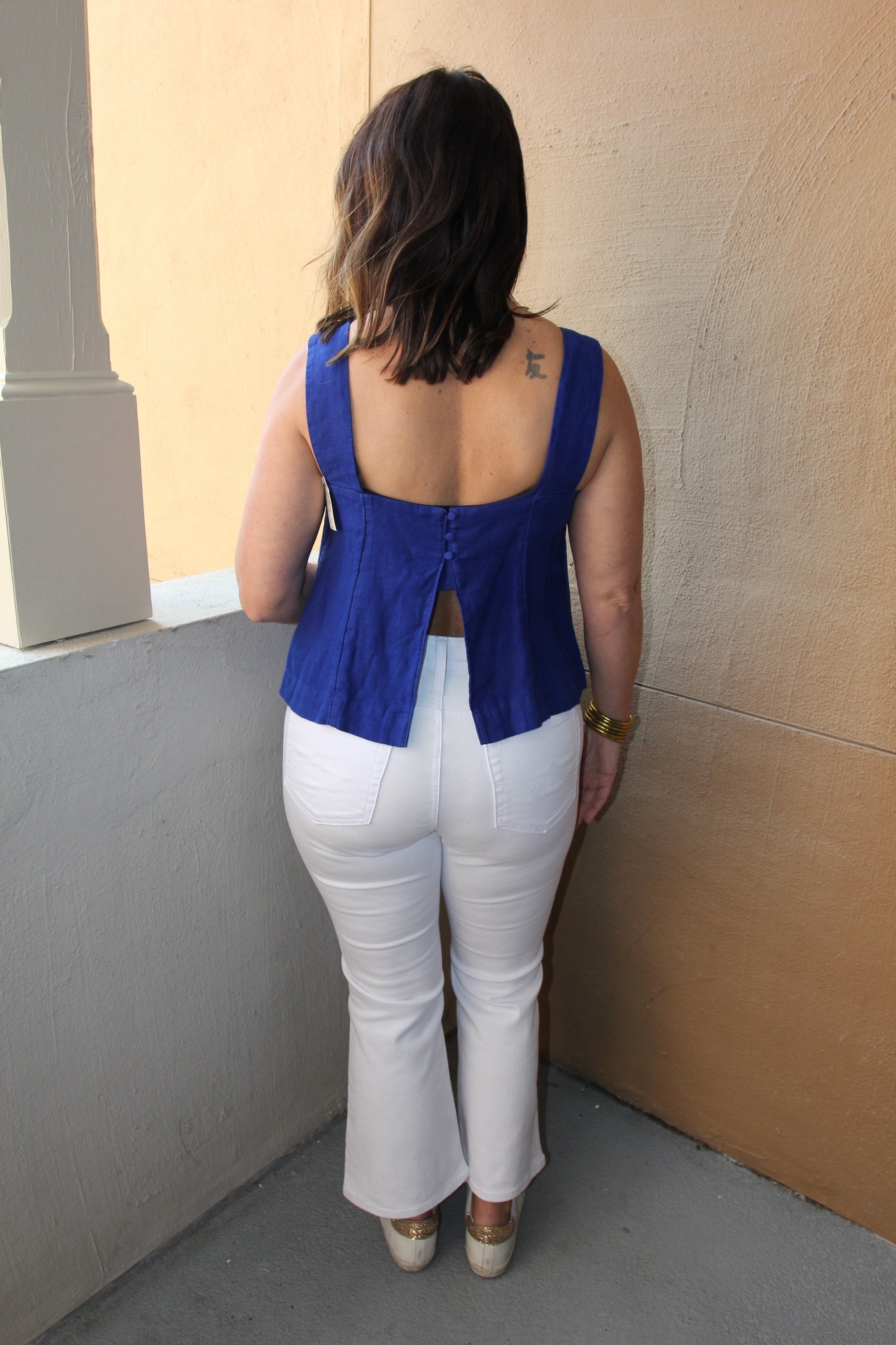 NWT royal blue linen tank