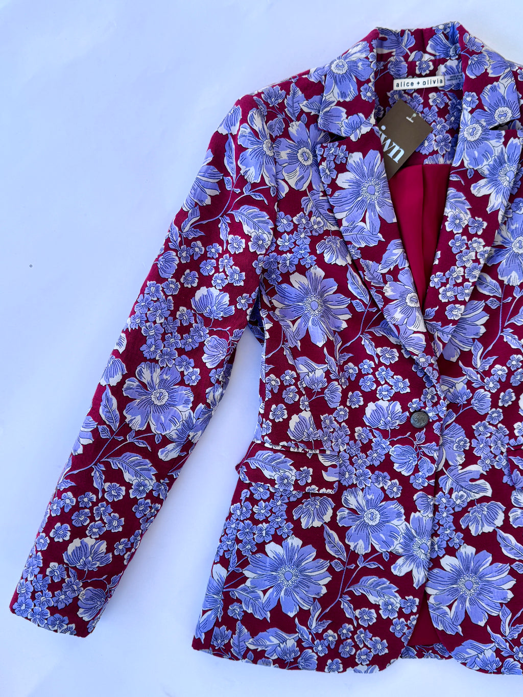 Alice + Olivia Macey Ruby Floral Jacquard Blazer