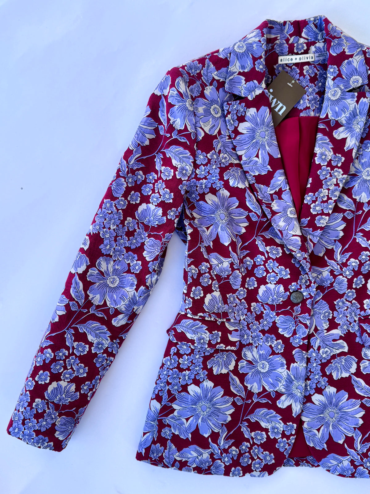 Alice + Olivia Macey Ruby Floral Jacquard Blazer