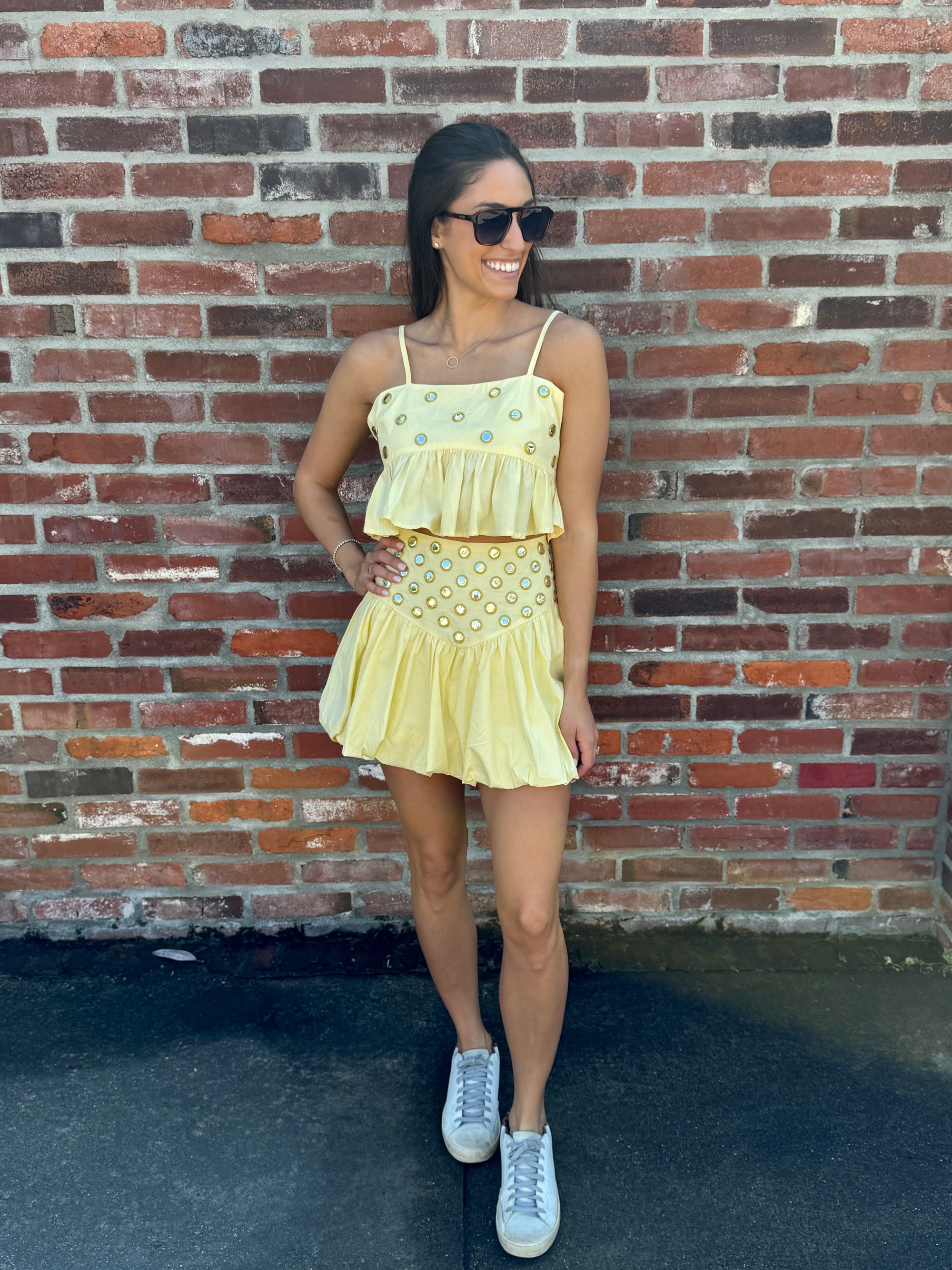 Yellow Bubble Skirt Set