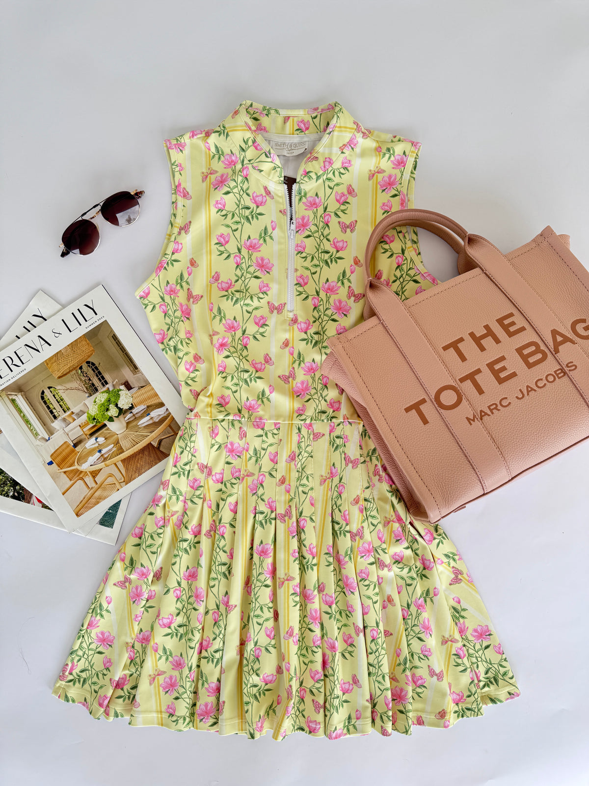 Smith & Quinn Yellow Floral Pleated Mini