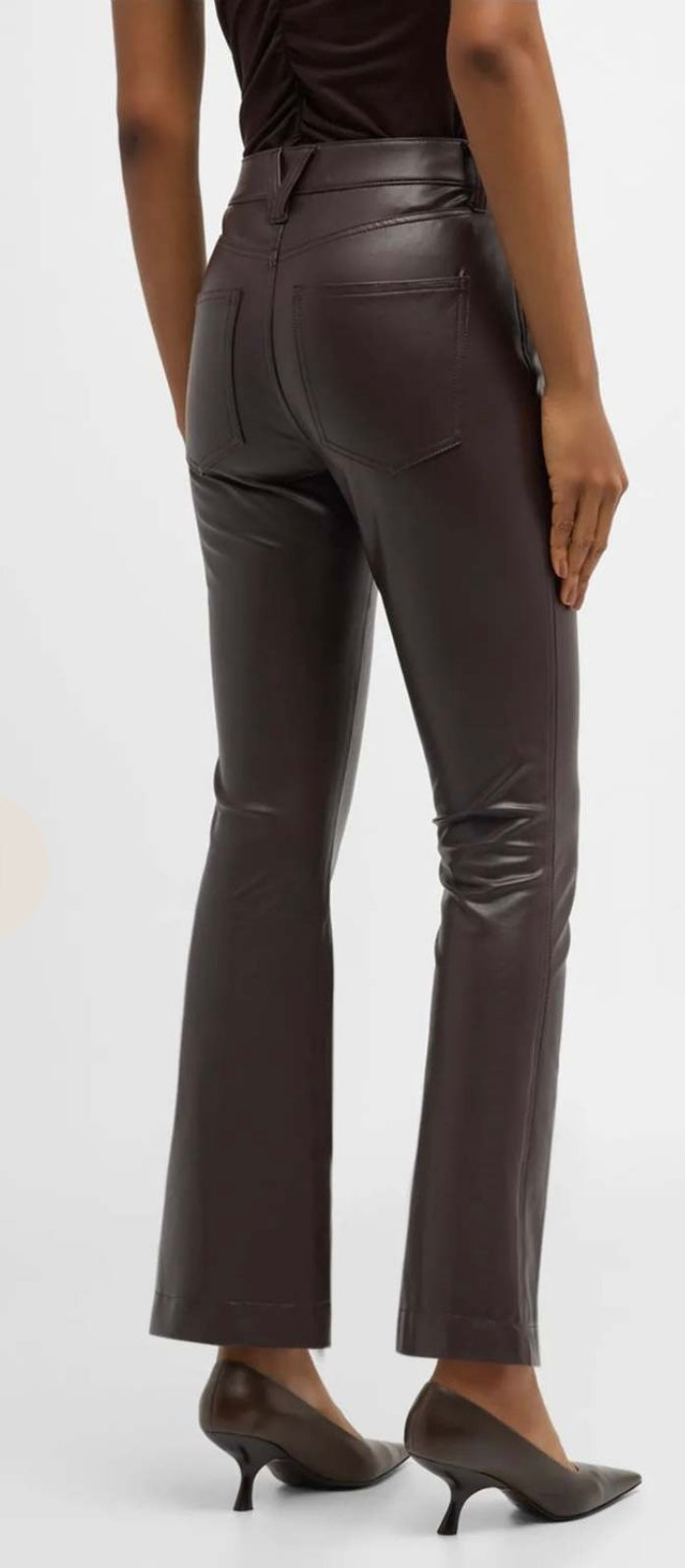 NWT Veronica Beard Brown Leather Crop Flare