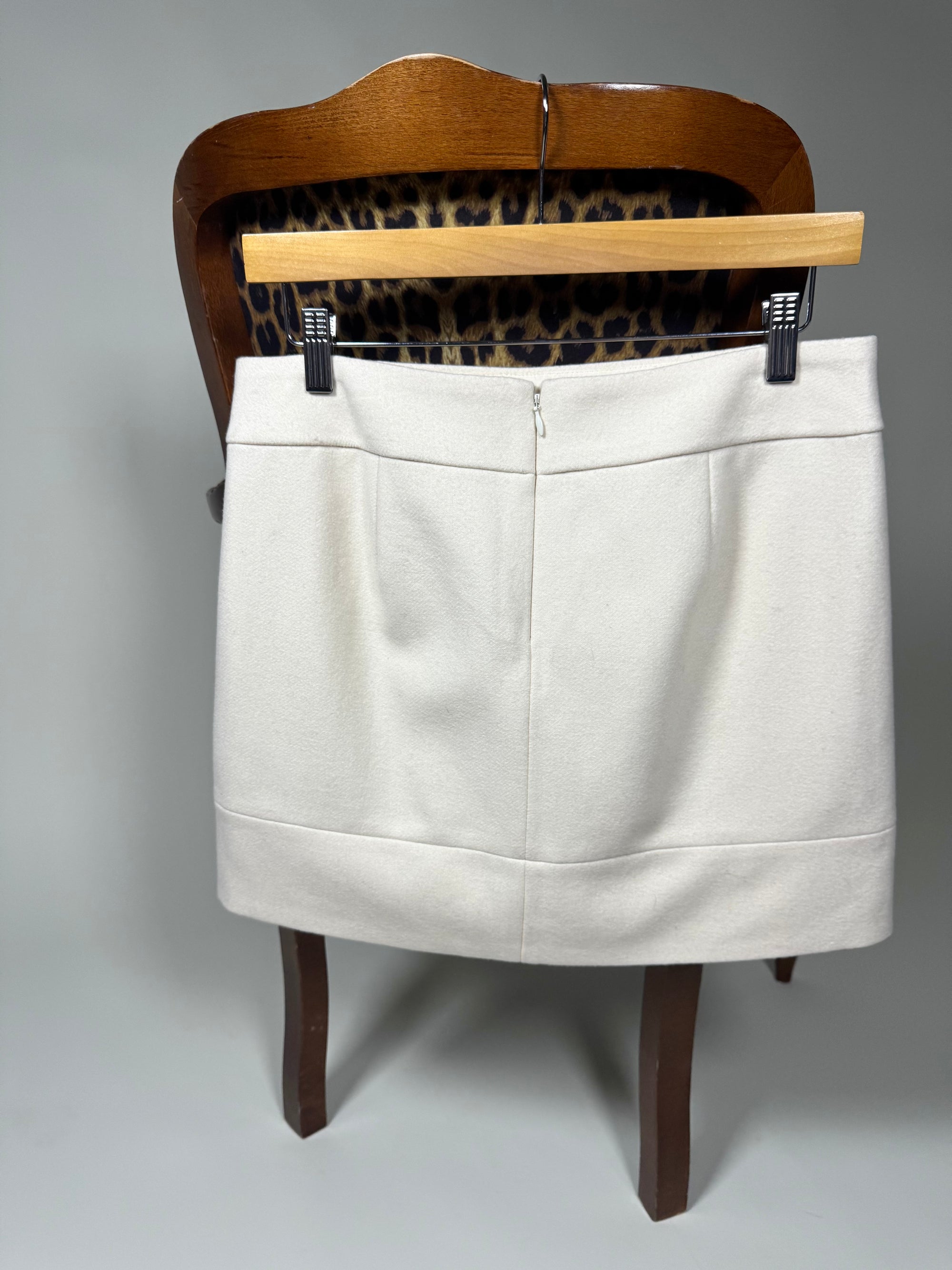 Winter White Wool Mini Skirt