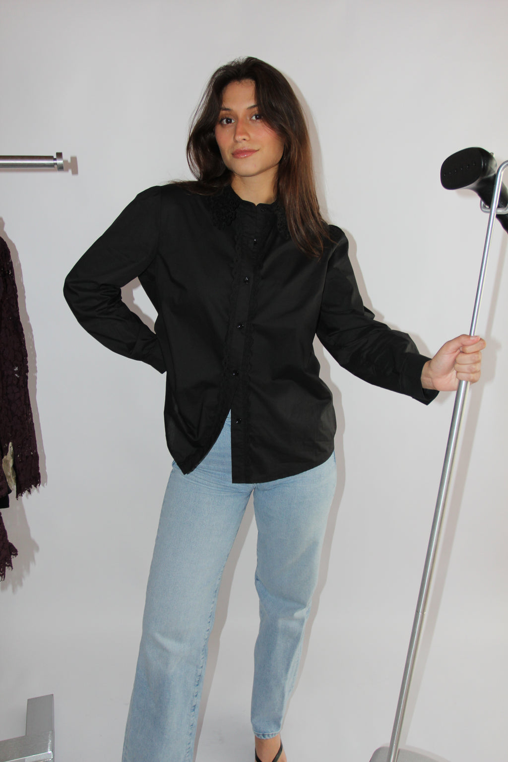 IWN Victorian Button Down - Black