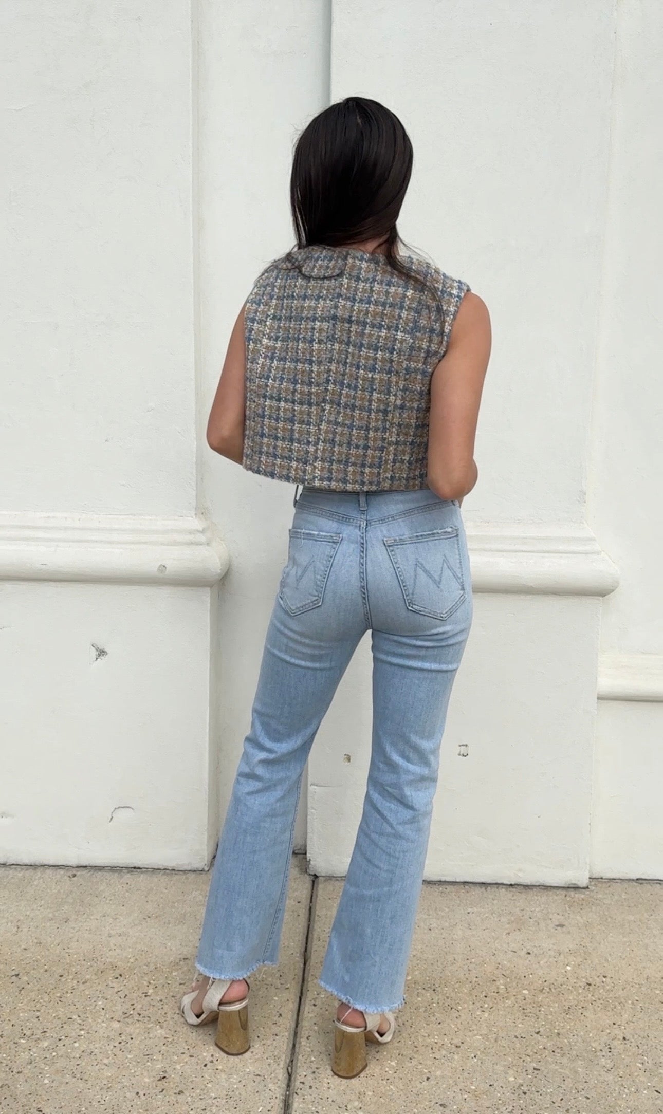 Tweed Gold Button Vest