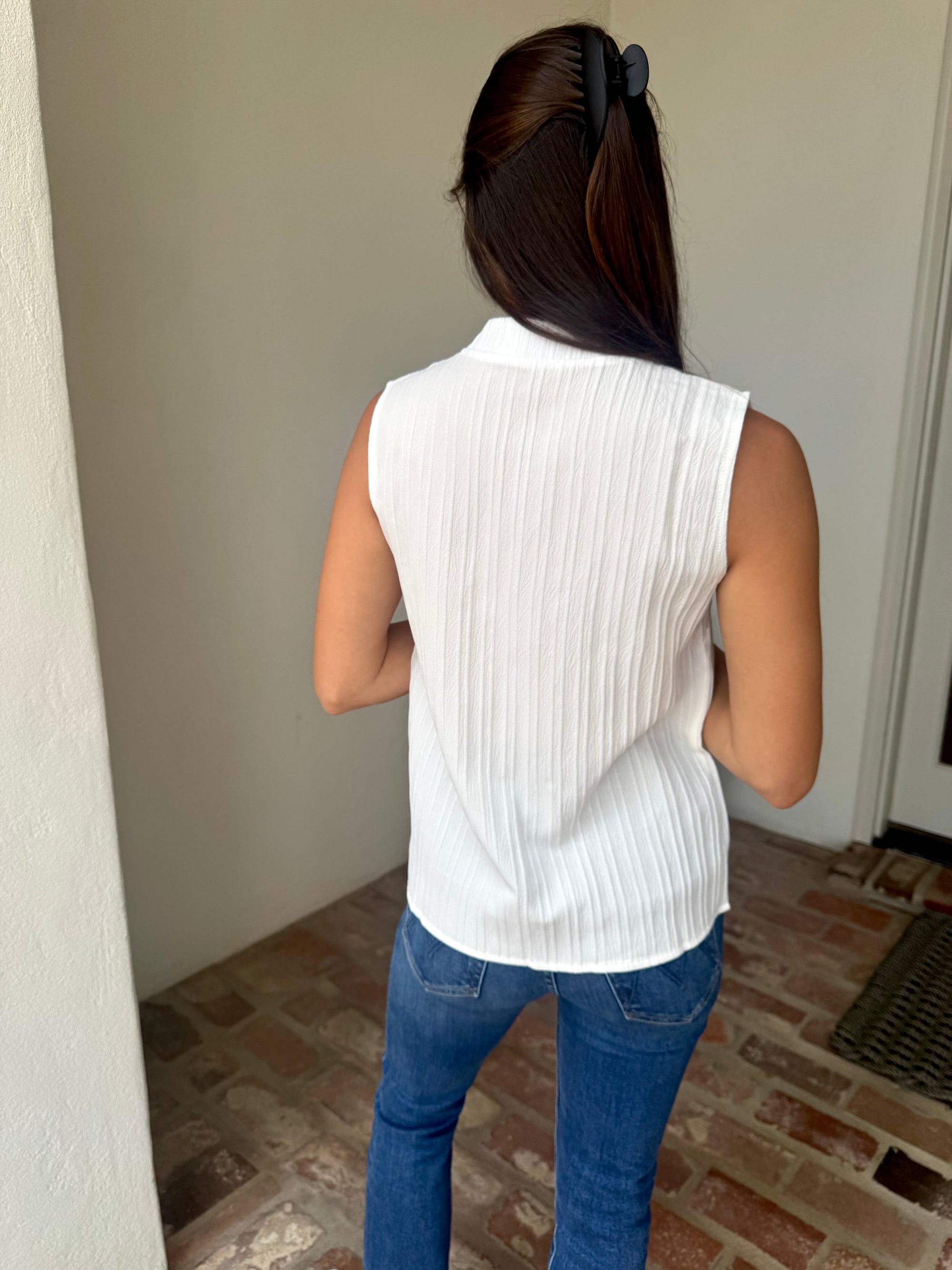 Sleeveless White Tank