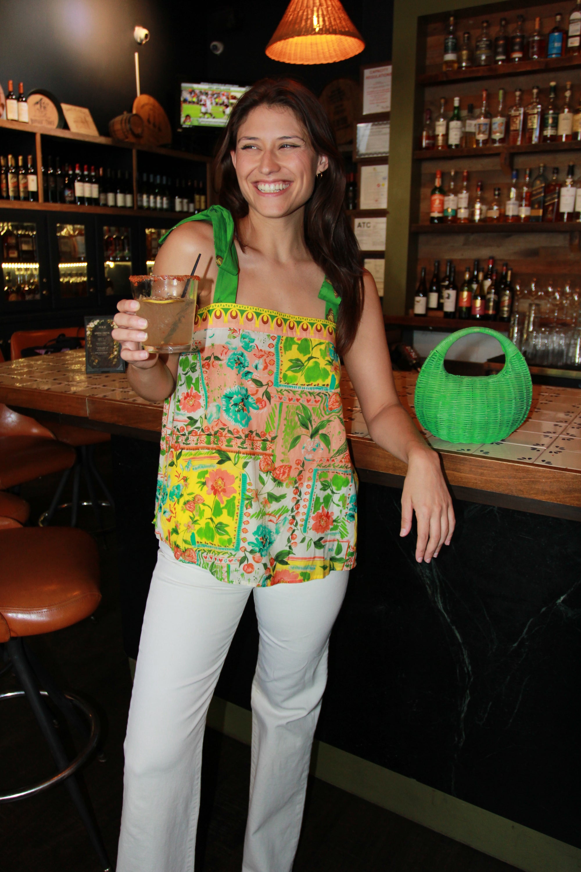 Anna Cate Tropical Tie Top