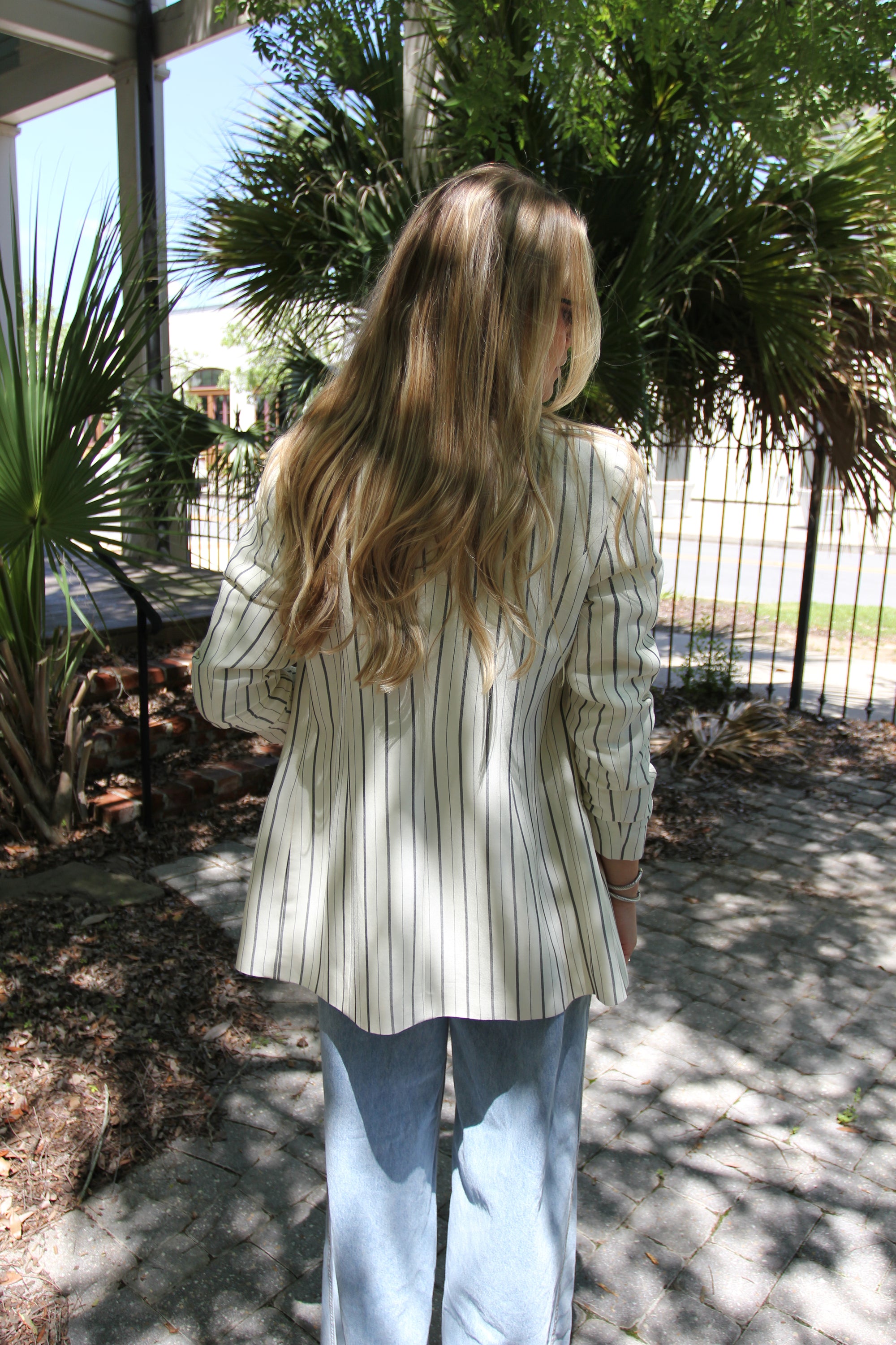 Relaxed Pinstripe Blazer